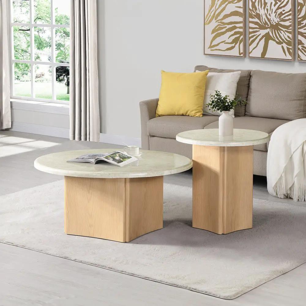 Qwin - Table With Marble Top by Unique Piece Furniture