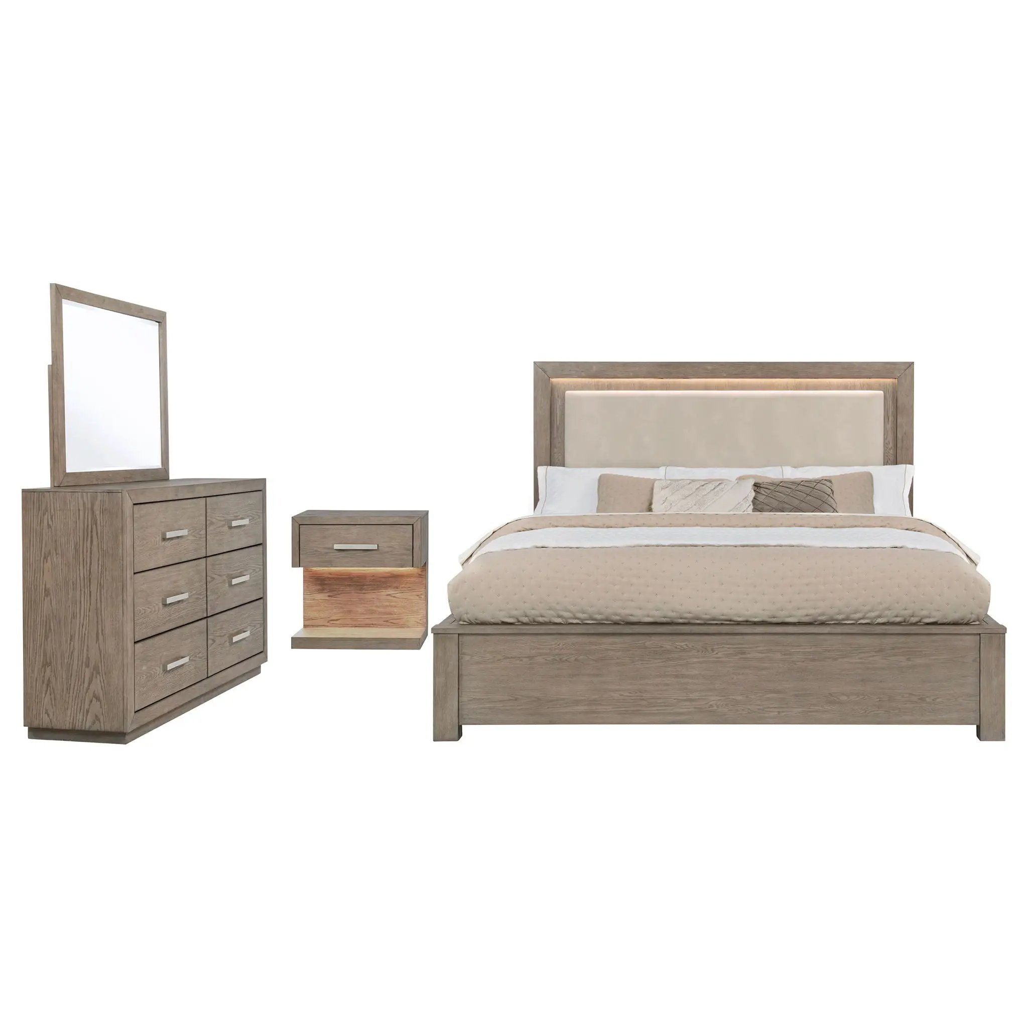 Kenora 4-piece Queen Bedroom Set Barley Brown by Unique Piece Furniture