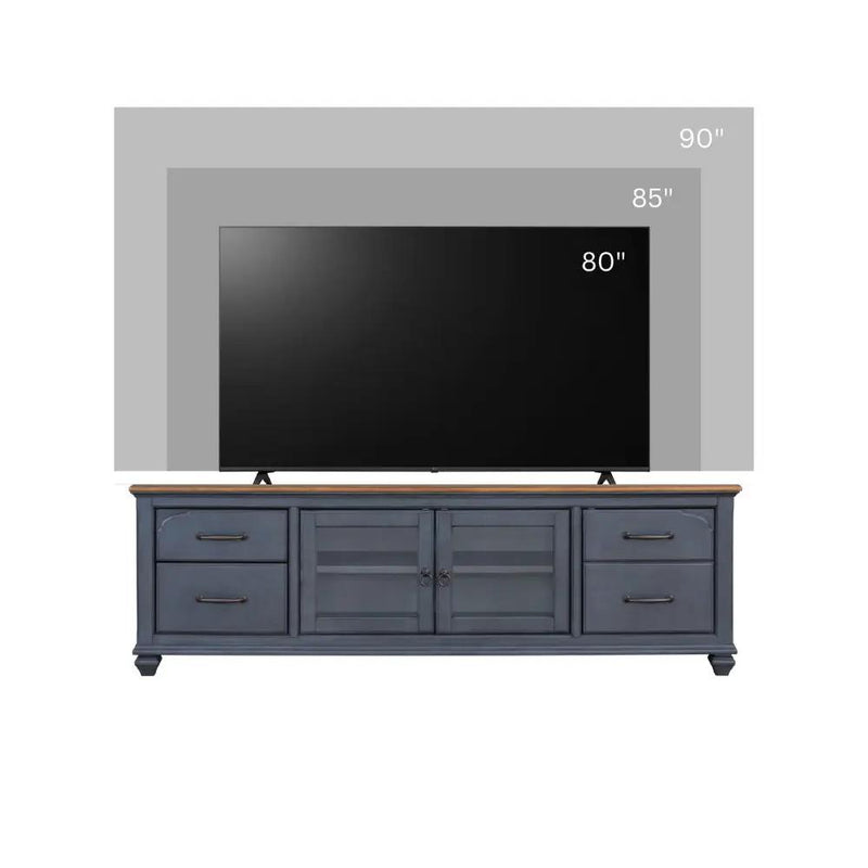 TV Stand For TVs Up To 90" - Blue by Unique Piece Furniture