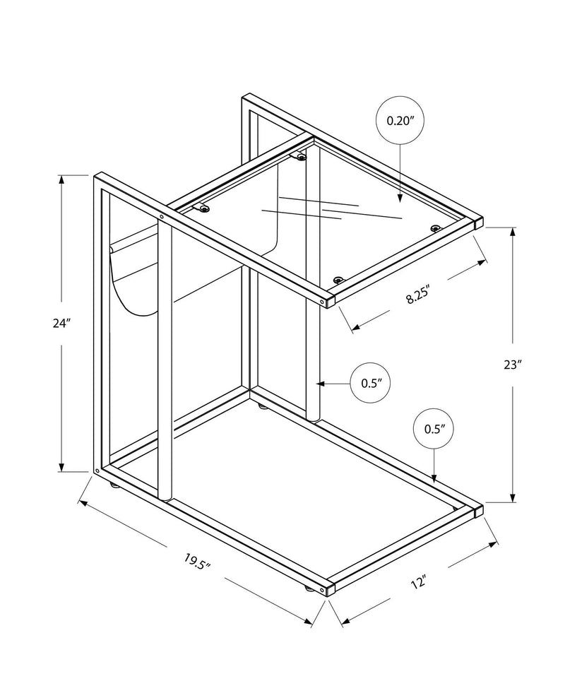 Accent Table, C-Shaped, Contemporary and Modern - White by HouseOfZazla