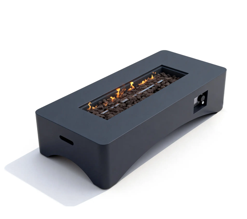 56" Propane Fire Pit Table, Rectangular Outdoor Gas Fire Pit by HouseOfZazla