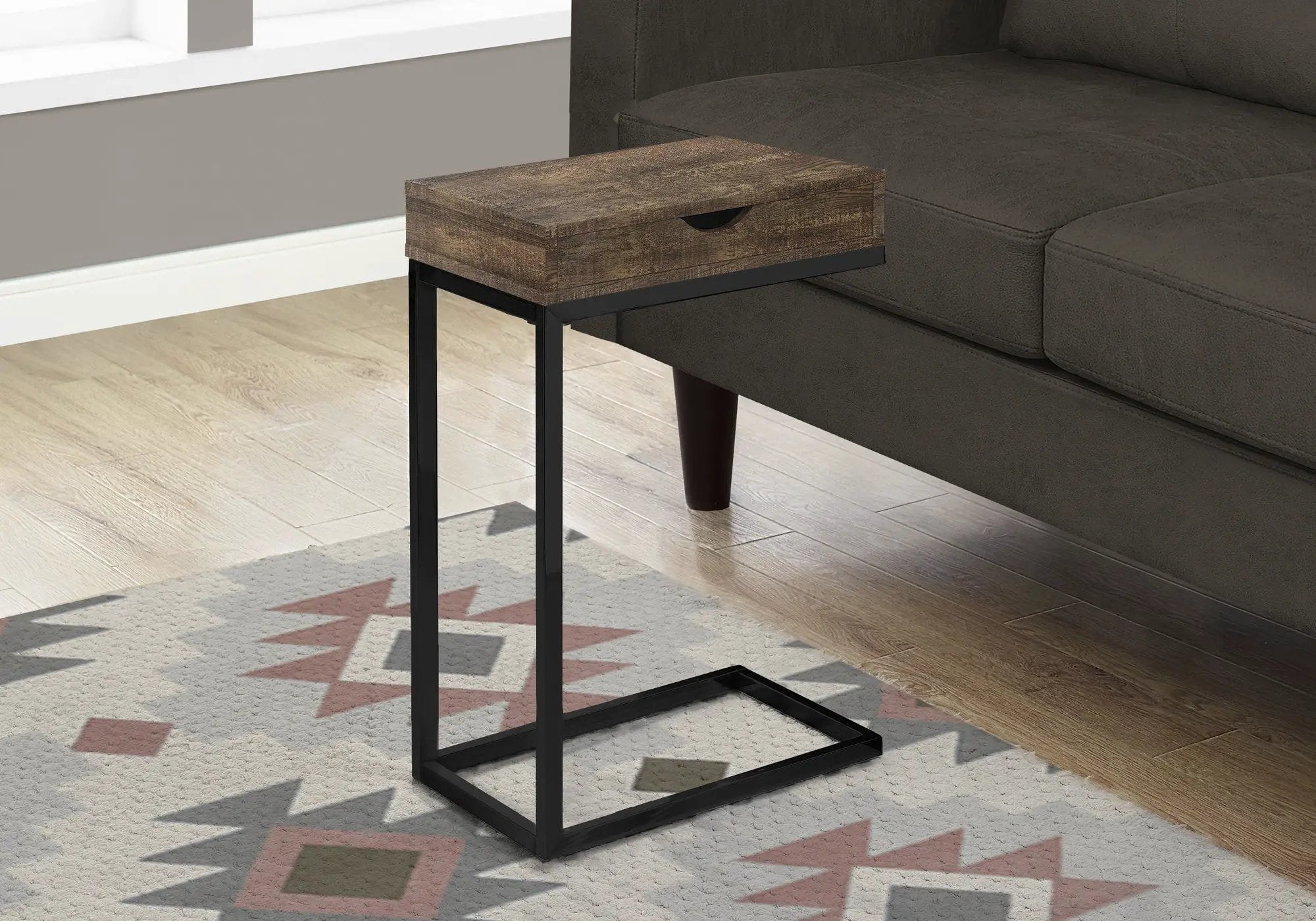 Accent Table, C - Shaped, Modern - Brown by Unique Piece Furniture