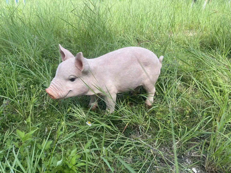 Cheerful Beige Pig Garden Statue by HouseOfZazla