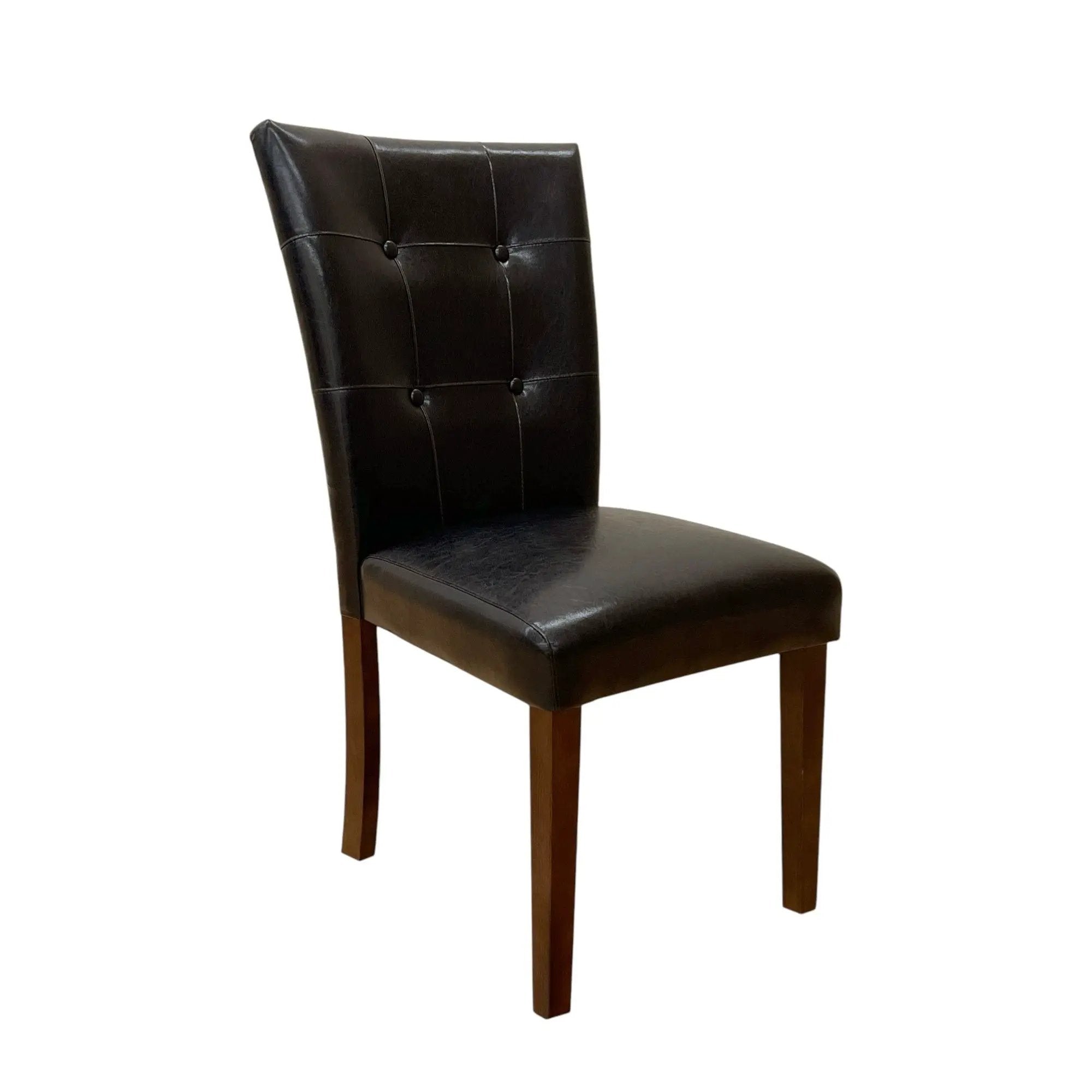 Britney - Synthetic Leather Side Chair (Set of 2) - Brown / Walnut by Unique Piece Furniture