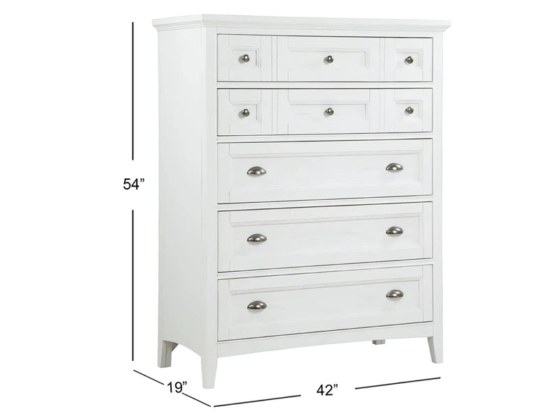 Heron Cove - Two Tone Drawer Chest - Chalk White And Dovetail Gray, photo 4 of 5