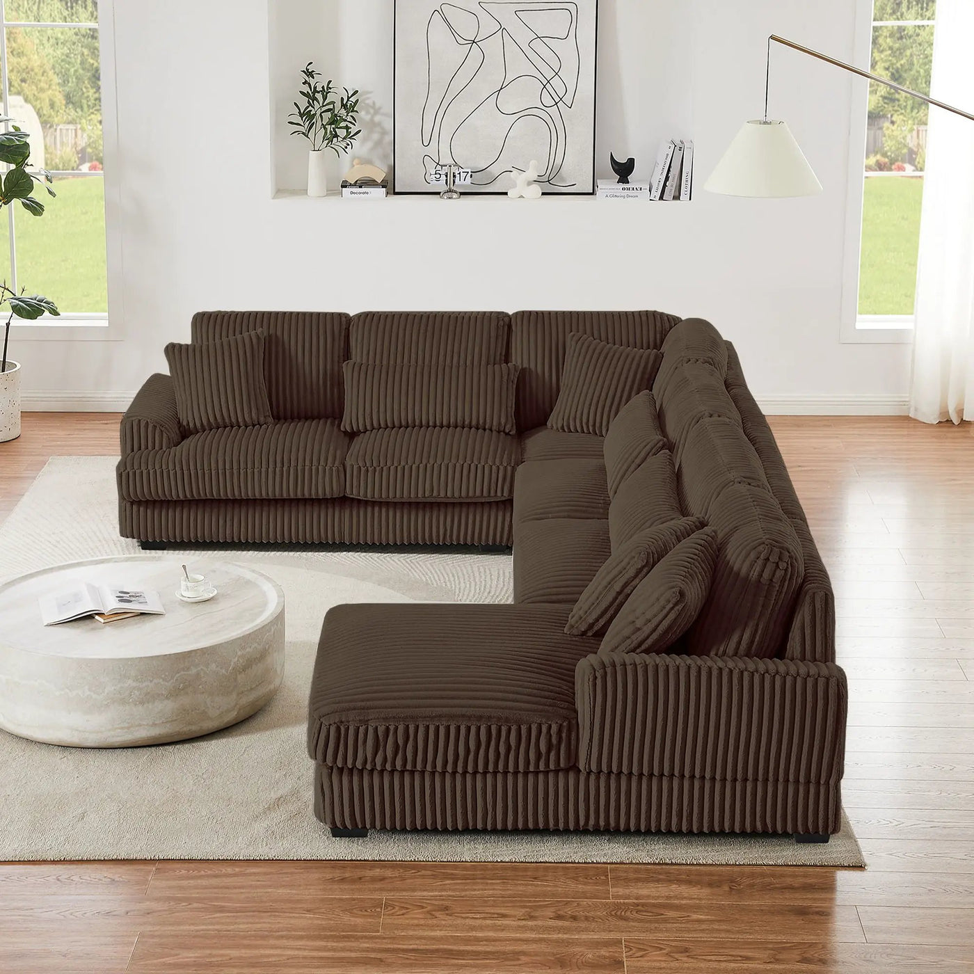 Oversized Sectional Sofa U - Shaped Sofa Couch Modern Sofa Upholstered In Soft With A Chaise Lounge For Living Room by HouseOfZazla