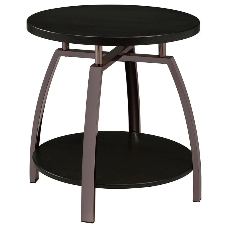 Dacre 2-piece Round Coffee and End Table Set Dark Charcoal by Unique Piece Furniture