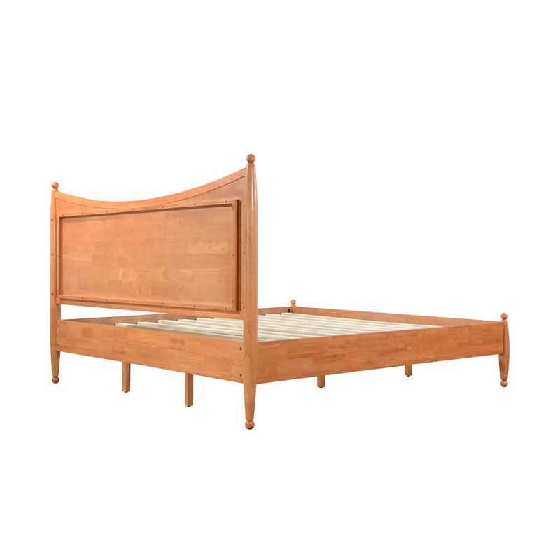 Classic Transitional King Size Solid Wood Platform Bed Frame, photo 9 of 10