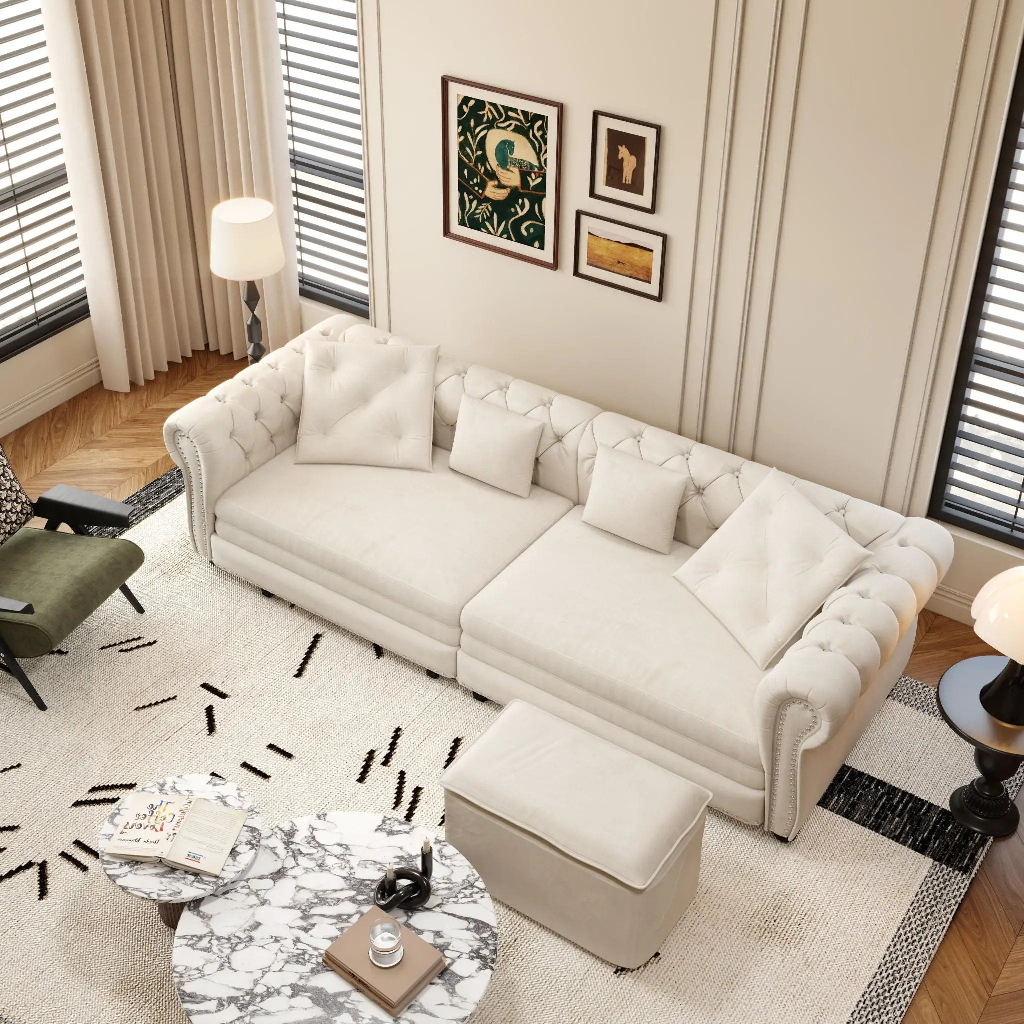 3 In 1 Pull Out Convertible Sleeper Sofa Bed, King Size, Chaise Lounge by HouseOfZazla