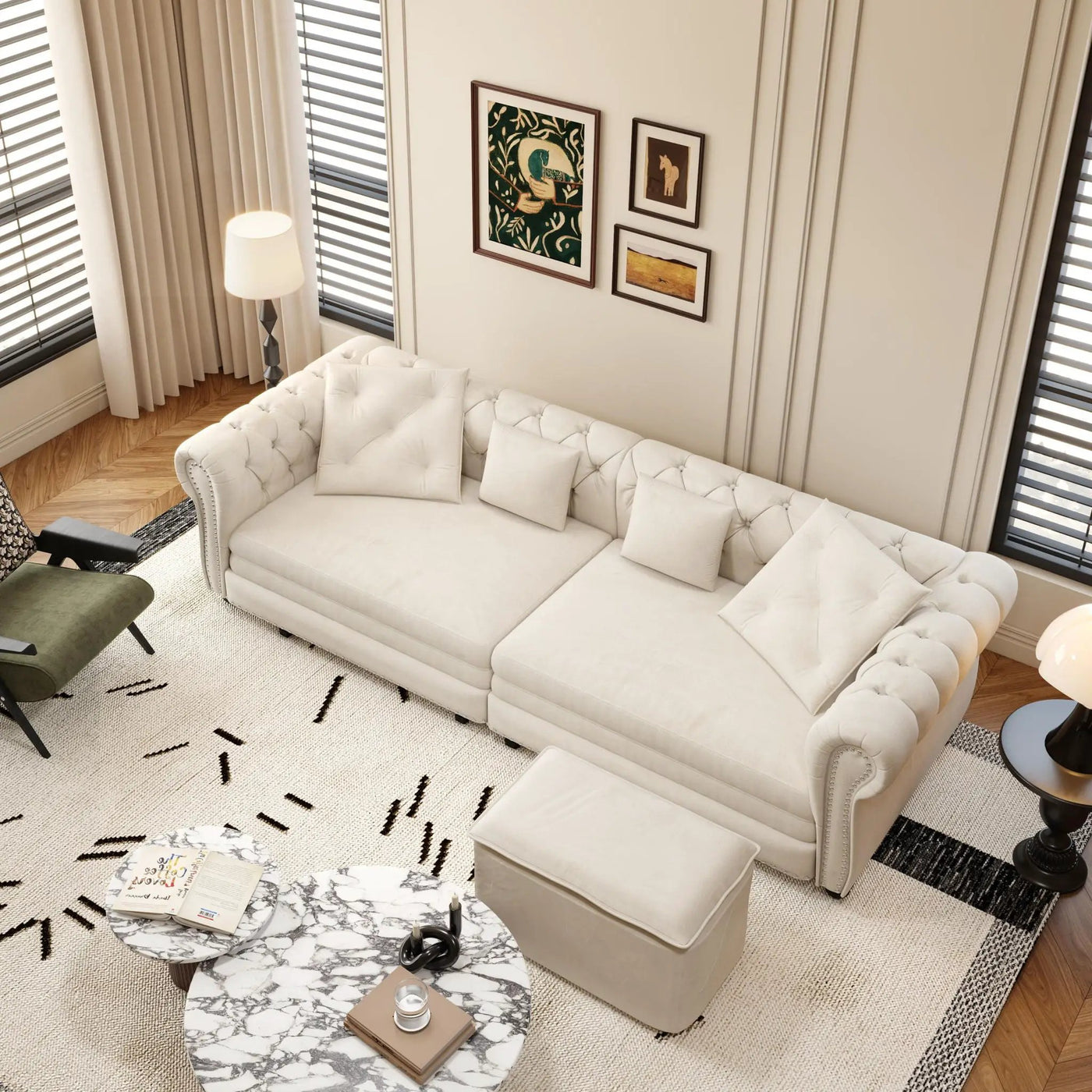 3 In 1 Convertible Sleeper Sofa Bed With Movable Ottoman by HouseOfZazla