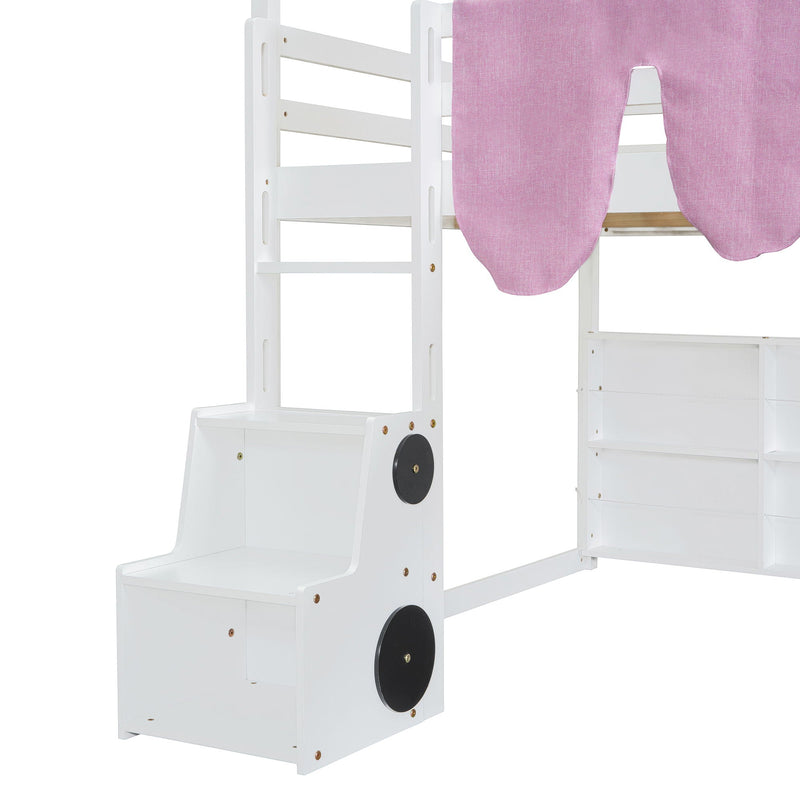 Loft Bed With House Shaped Frame And Tent by HouseOfZazla