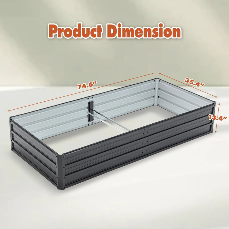 6x3x1 FT Metal Raised Garden Bed Outdoor Planter by HouseOfZazla