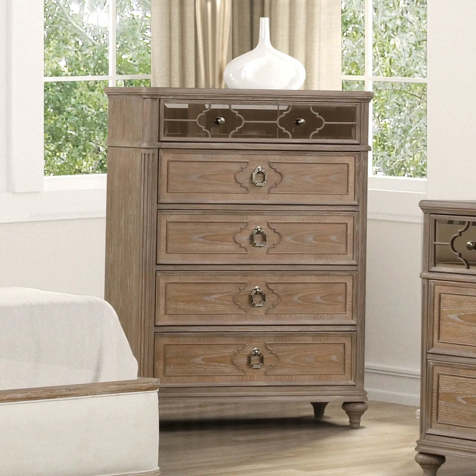 1 Piece Chest, Back Dovetail Drawers, Bedroom Furniture - Oak / Rustic by Unique Piece Furniture