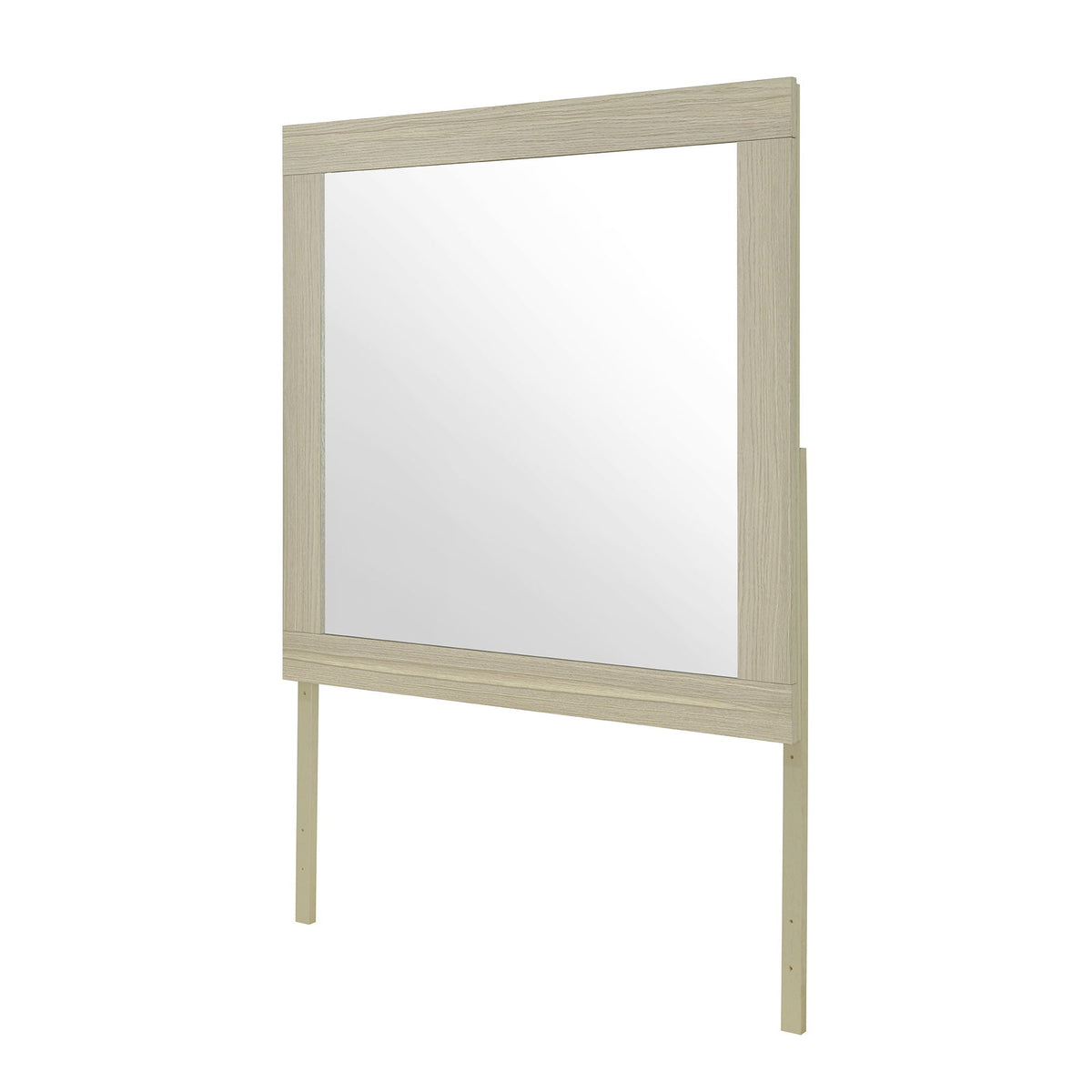 Elsa Mirror With Sleek Frame - Large Square Wall Mirror - Black or Light Brown, photo 7 of 12
