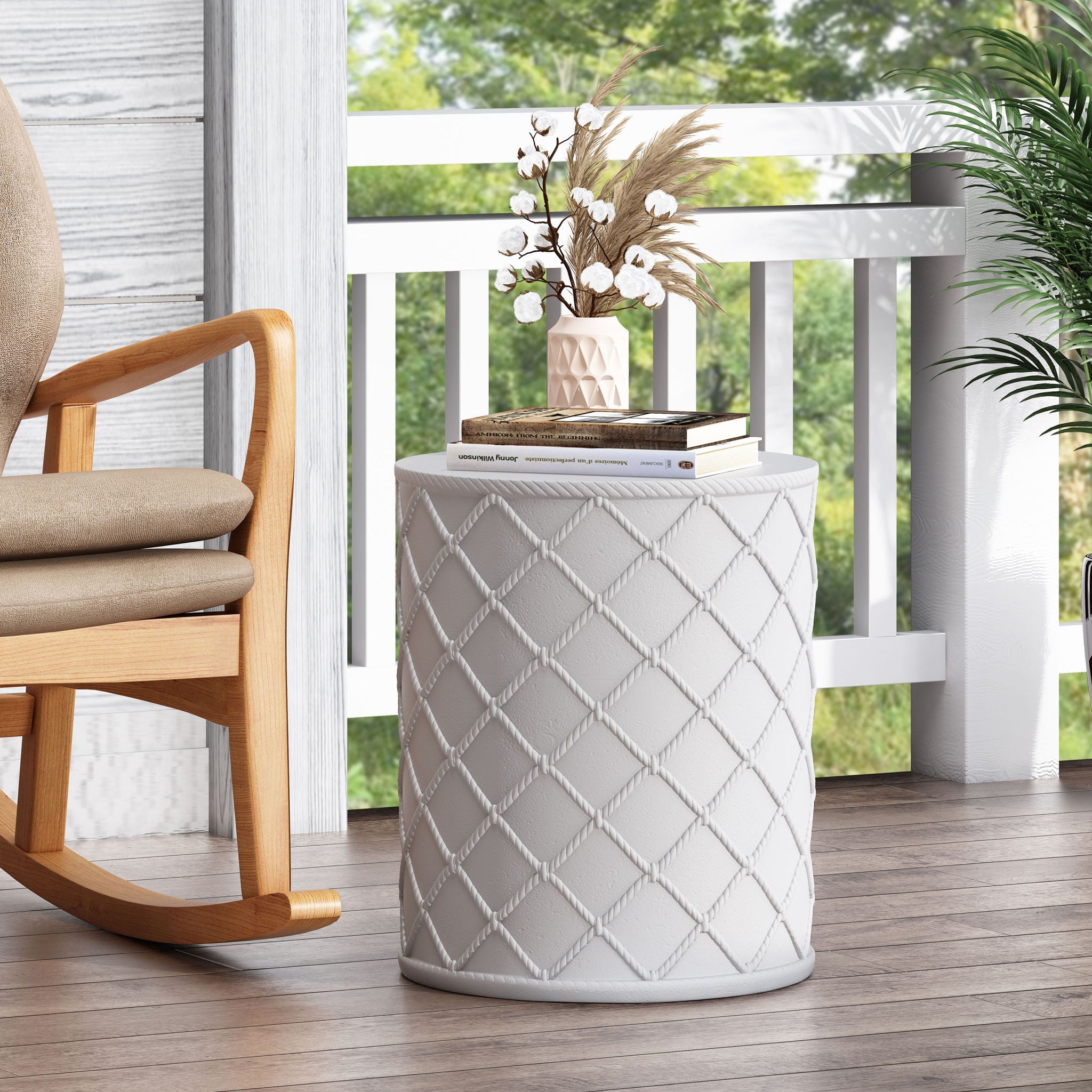 End Table, Outdoor - Antique White by HouseOfZazla