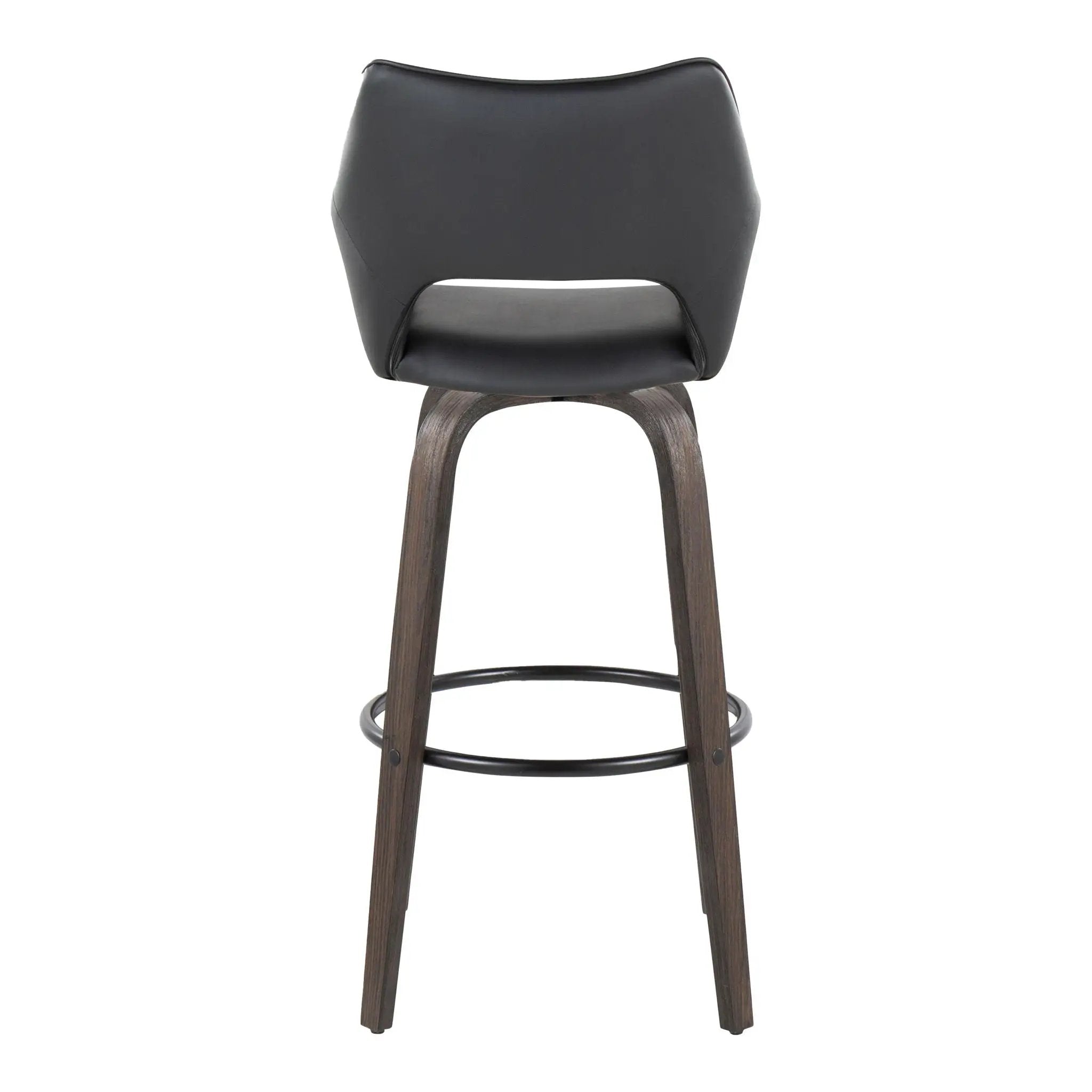 Mustang - Contemporary Fixed Height Barstool With Swivel With Round Footrest (Set of 2) by Unique Piece Furniture