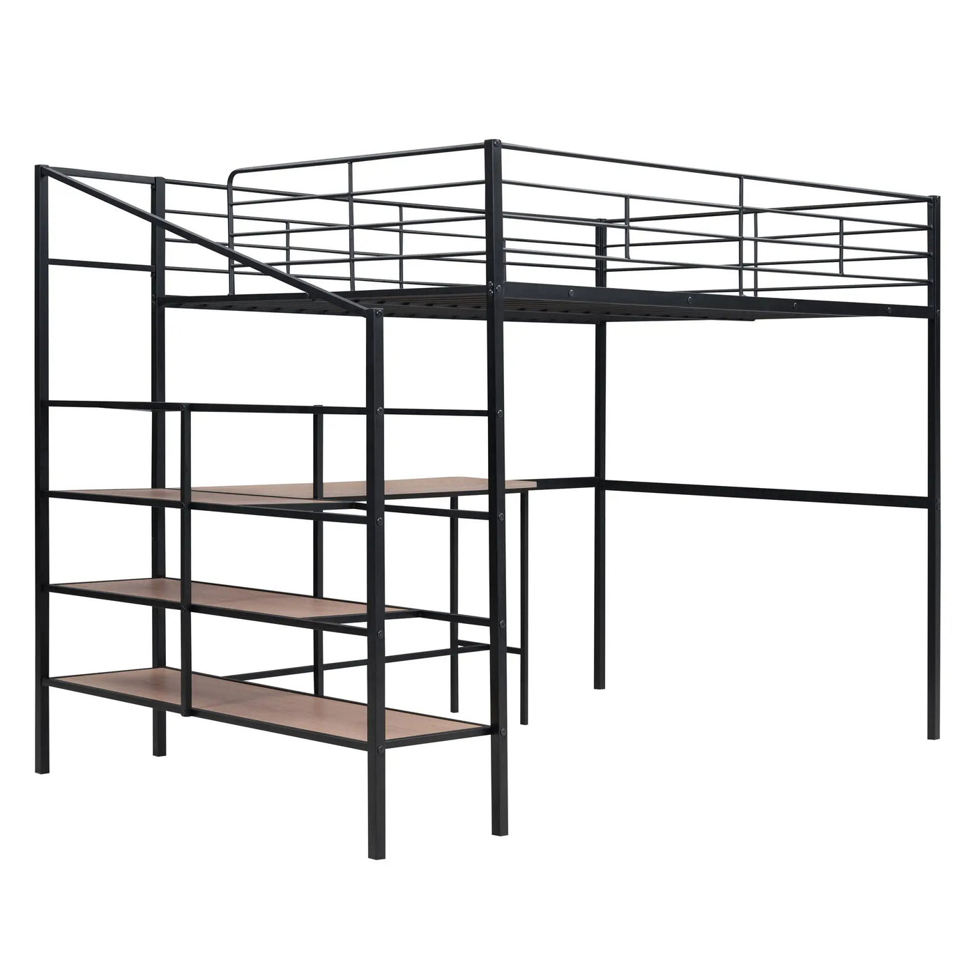 Loft Bed With Desk And Lateral Storage Ladder by HouseOfZazla