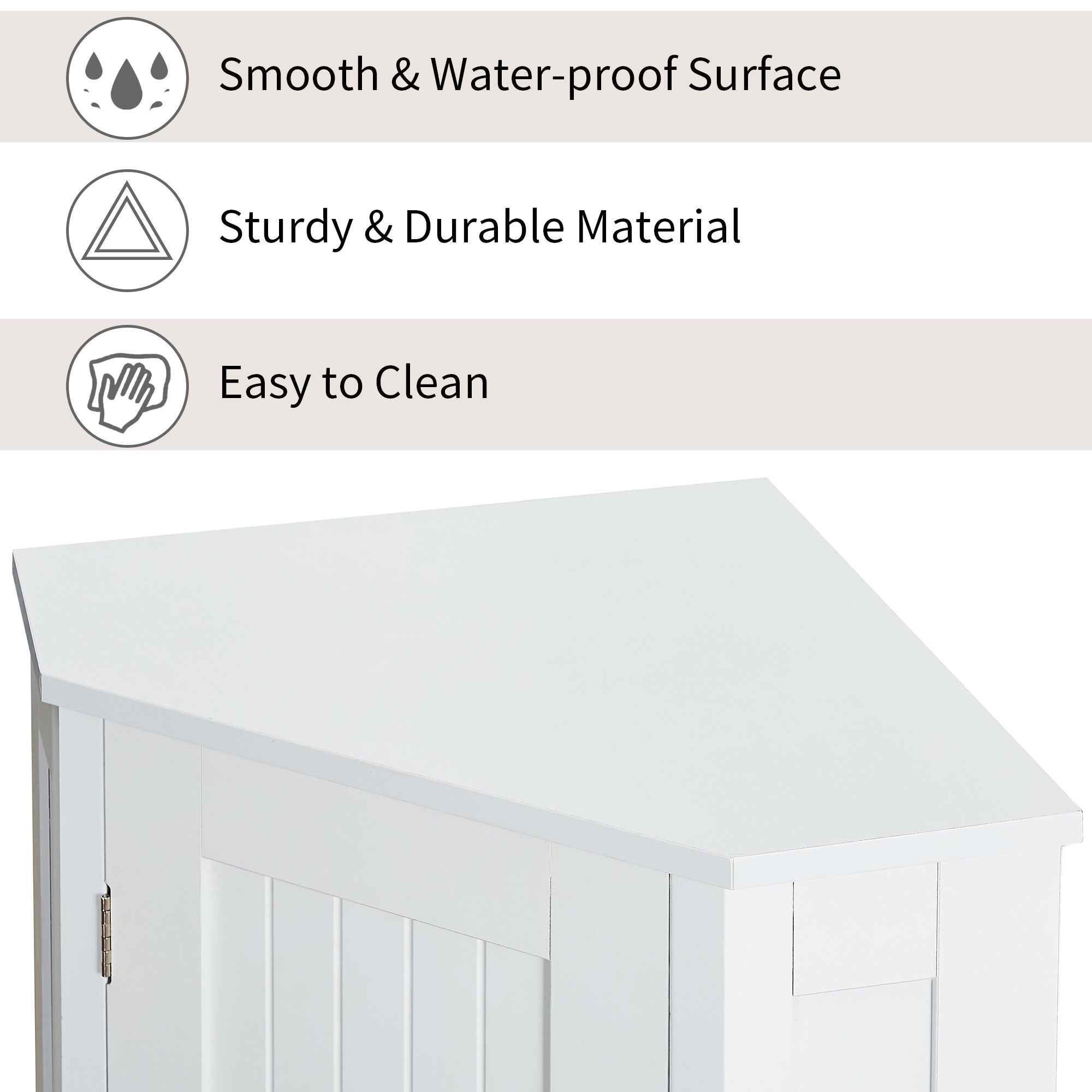Bathroom Cabinet Triangle Corner Storage Cabinet With Adjustable Shelf Modern Style