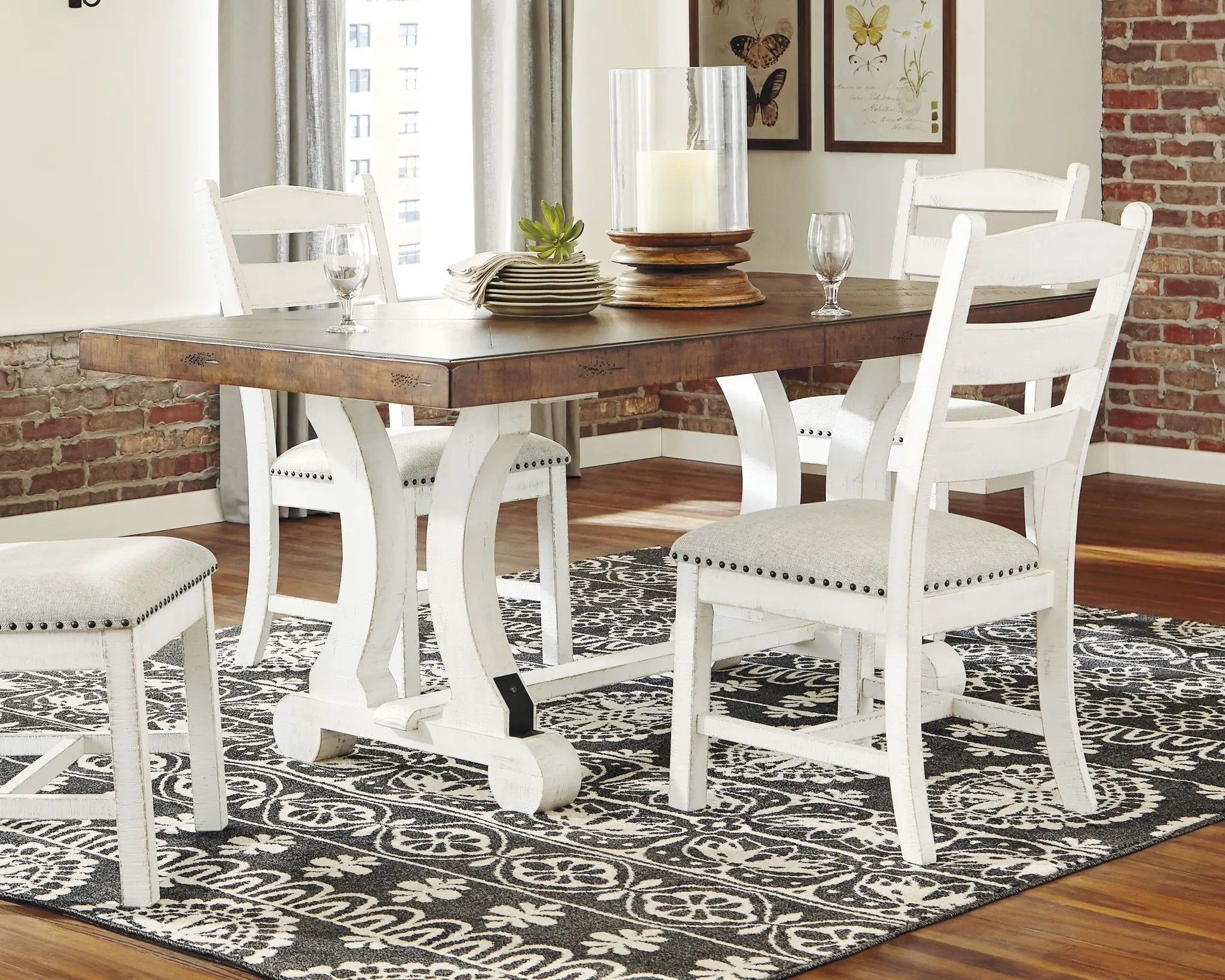 Valebeck - Rectangular Dining Room Table - White / Brown by Unique Piece Furniture