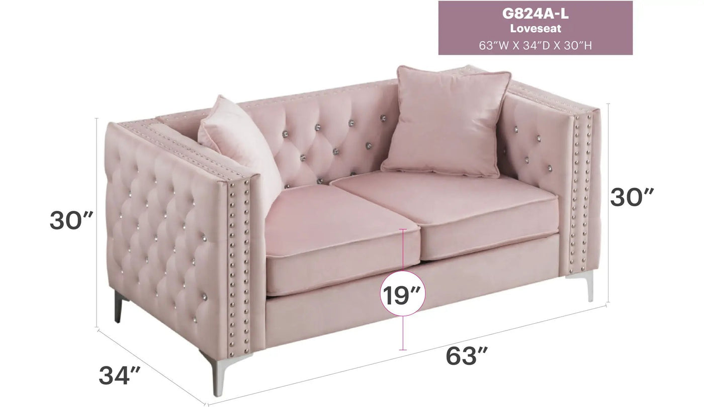 Elegant Track Arm Loveseat by HouseOfZazla