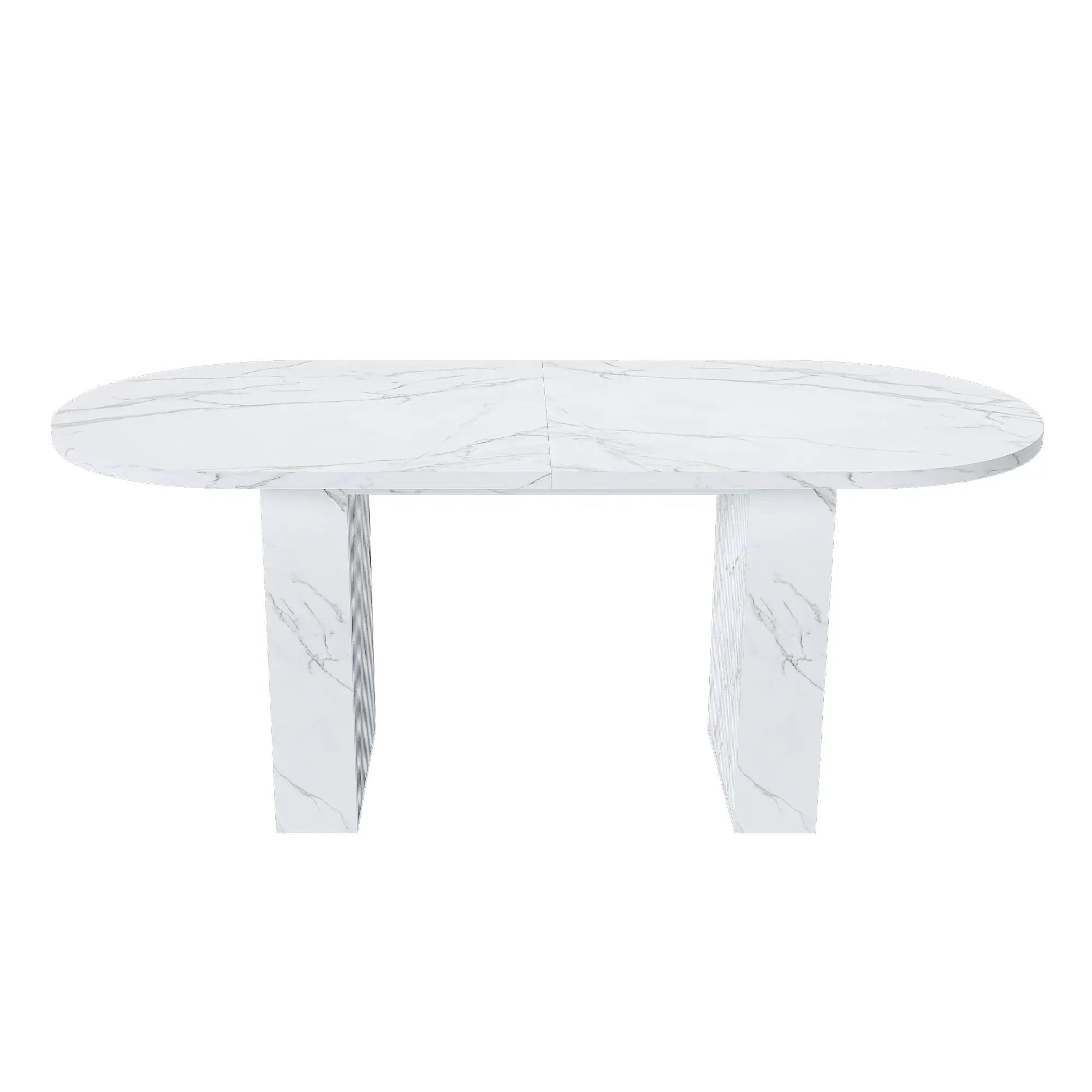 Oval Dining Table With Wood Strip Base by Unique Piece Furniture
