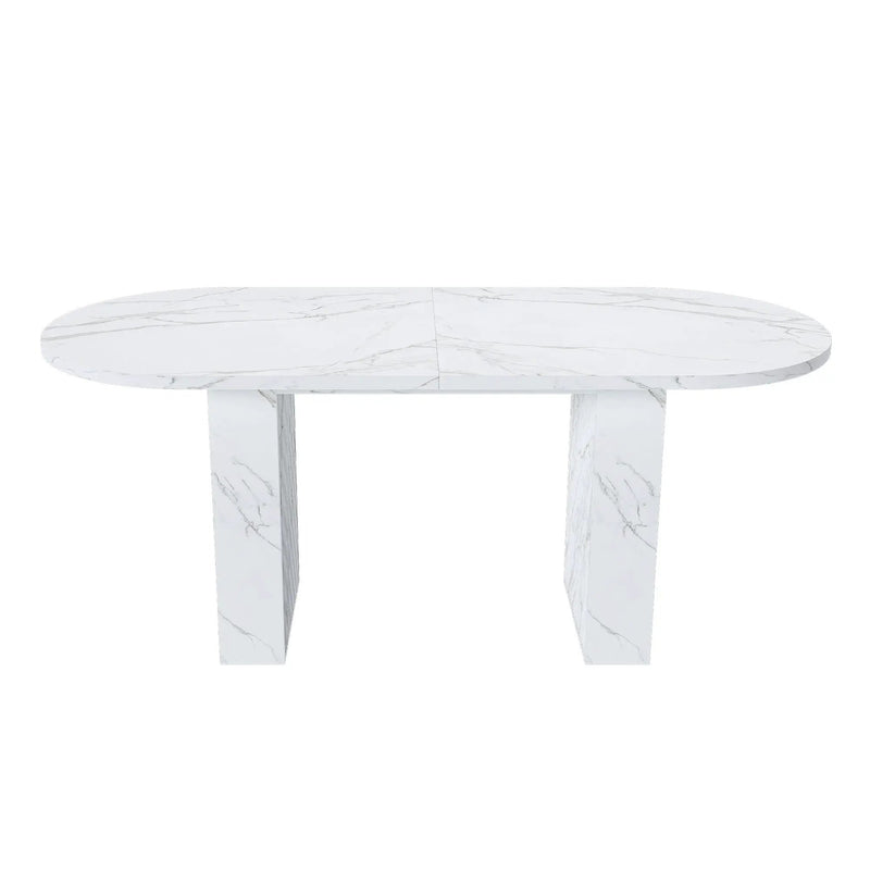 Oval Dining Table With Wood Strip Base by Unique Piece Furniture