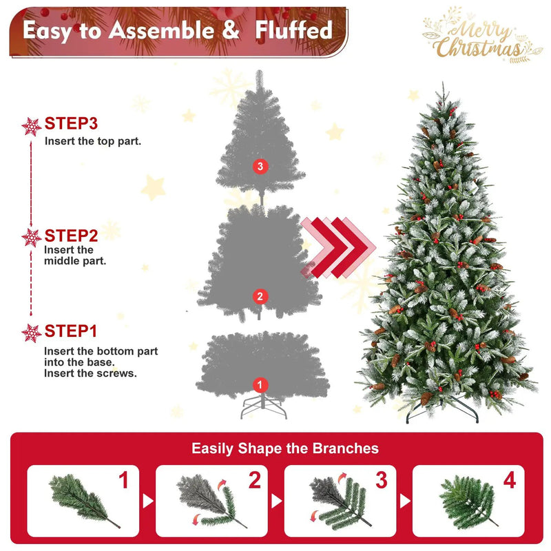 7FT Christmas Tree with 2178 Tips by HouseOfZazla