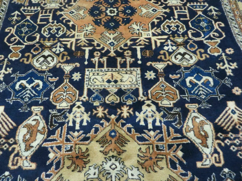 Persian Qum Rug 5.6 x 8.8, Navy Blue by Jewel Rugs