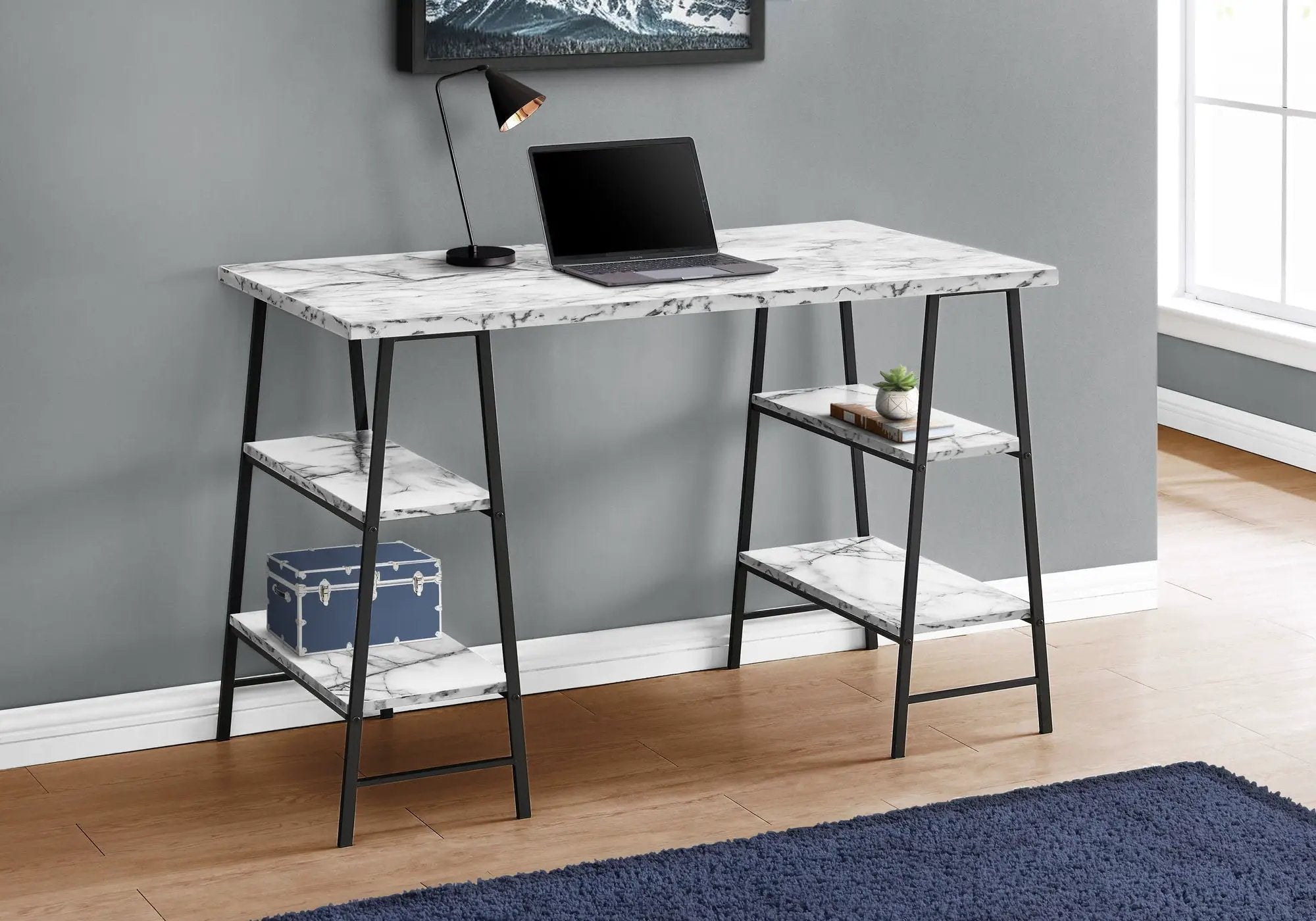 Computer Desk for Home Office with Storage Shelves by HouseOfZazla