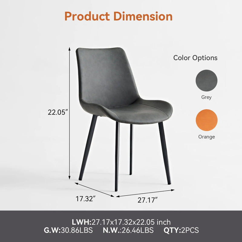 Dining Table Set, Chairs (Set of 2) - Gray by Unique Piece Furniture