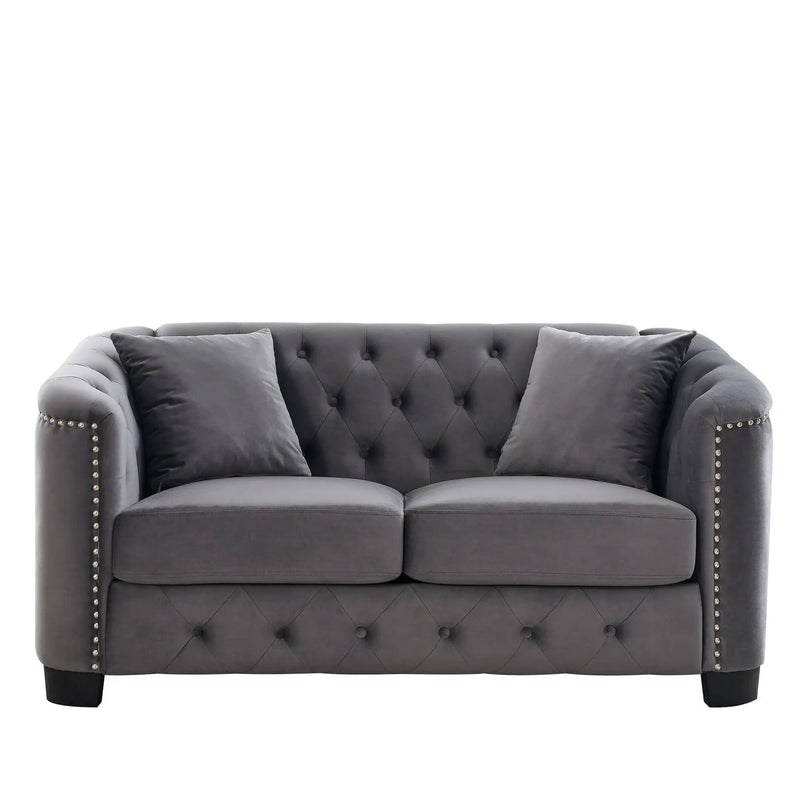 Modern Chesterfield Sofa With Tufted Backrest For Living Room by HouseOfZazla