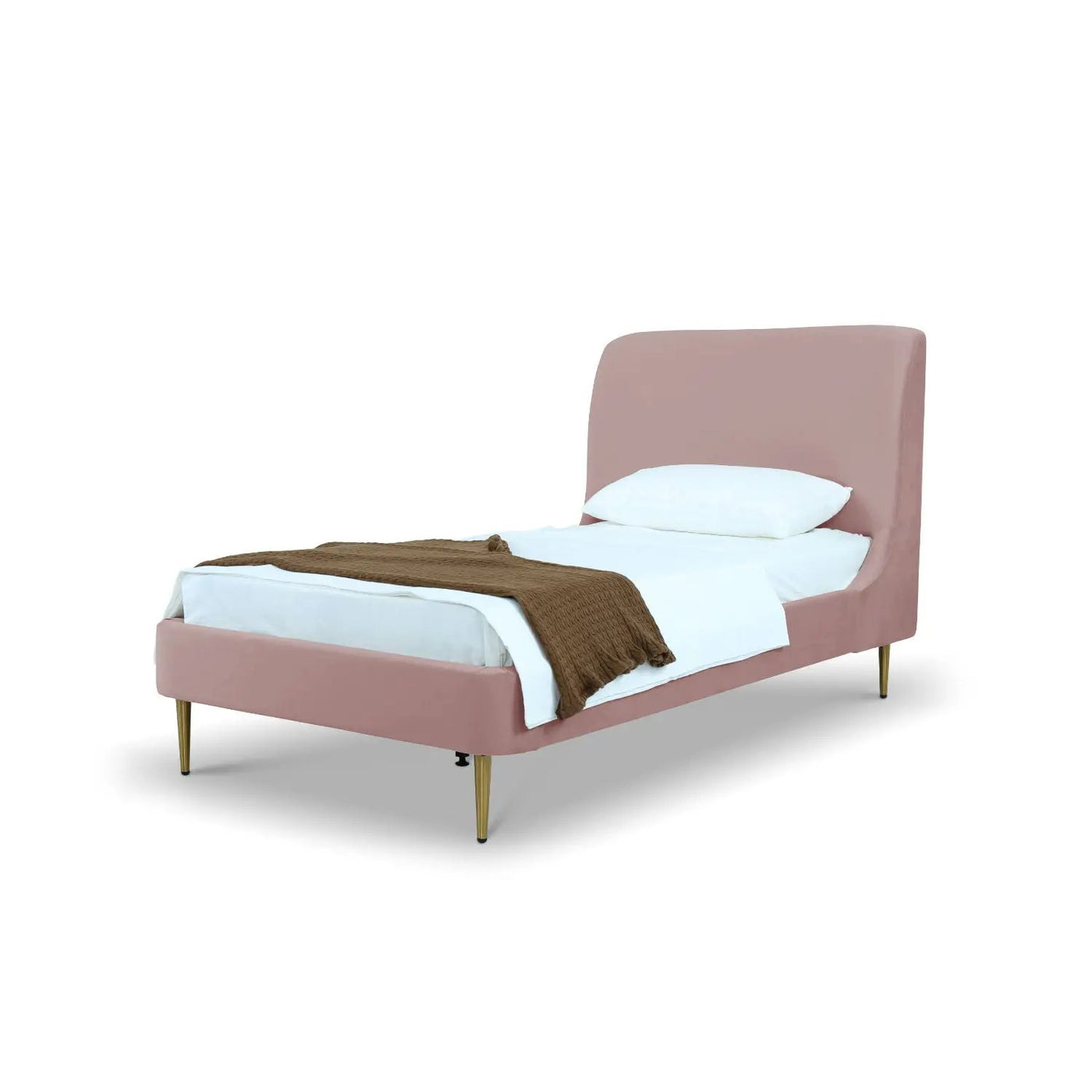 Mid-Century Modern Upholstered Bed With Curved Headboard by HouseOfZazla