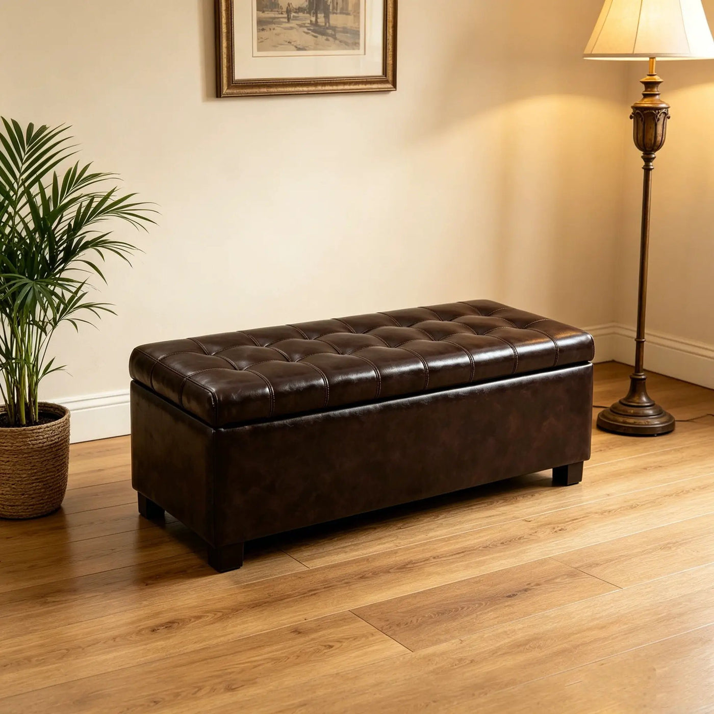 Elegant Tufted Storage Ottoman Bench by HouseOfZazla