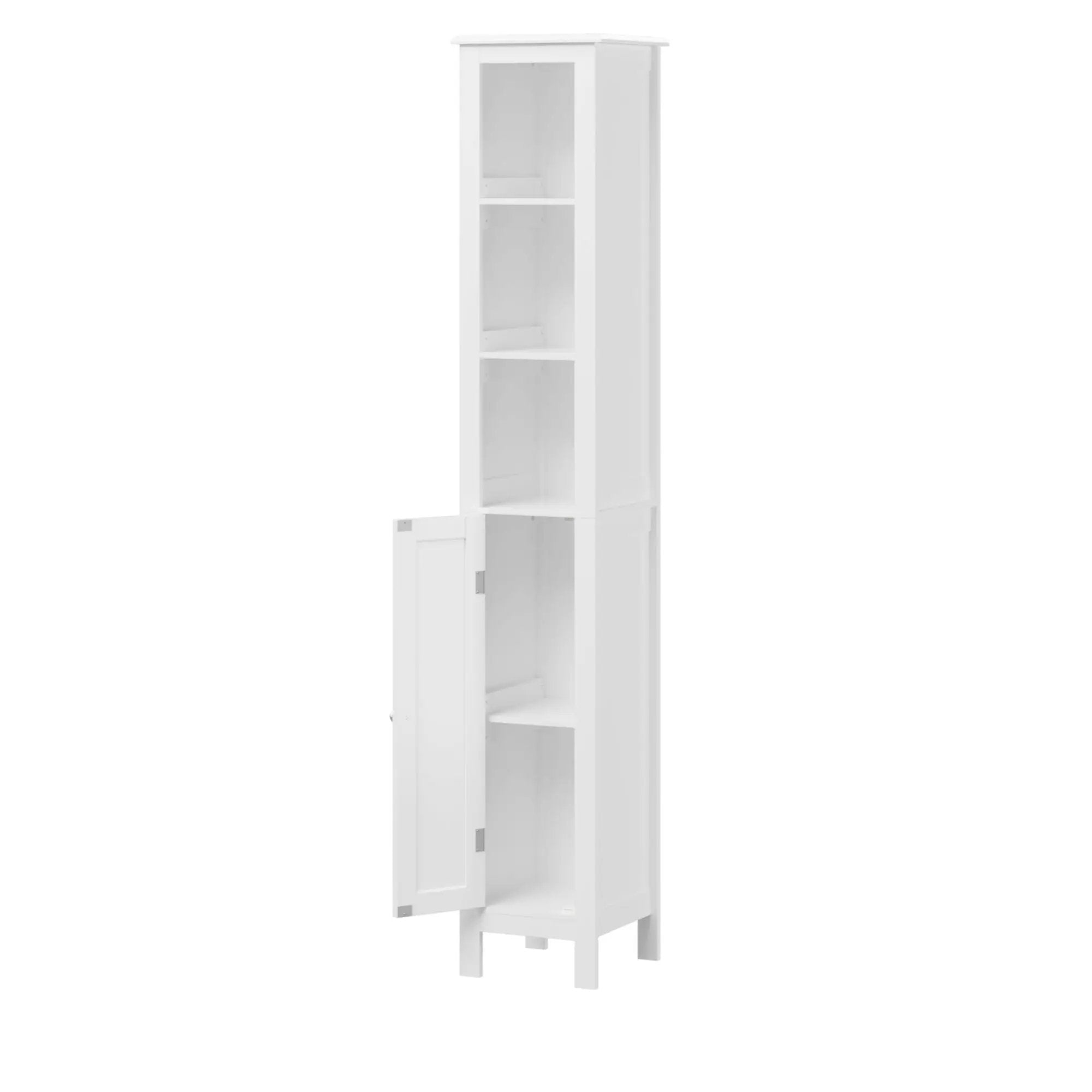 Slim Tall Bathroom Storage Cabinet With Adjustable Shelves, Anti Tip Freestanding Cabinet - White by HouseOfZazla