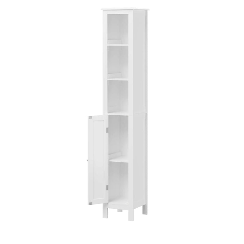 Slim Tall Bathroom Storage Cabinet With Adjustable Shelves, Anti Tip Freestanding Cabinet - White by HouseOfZazla