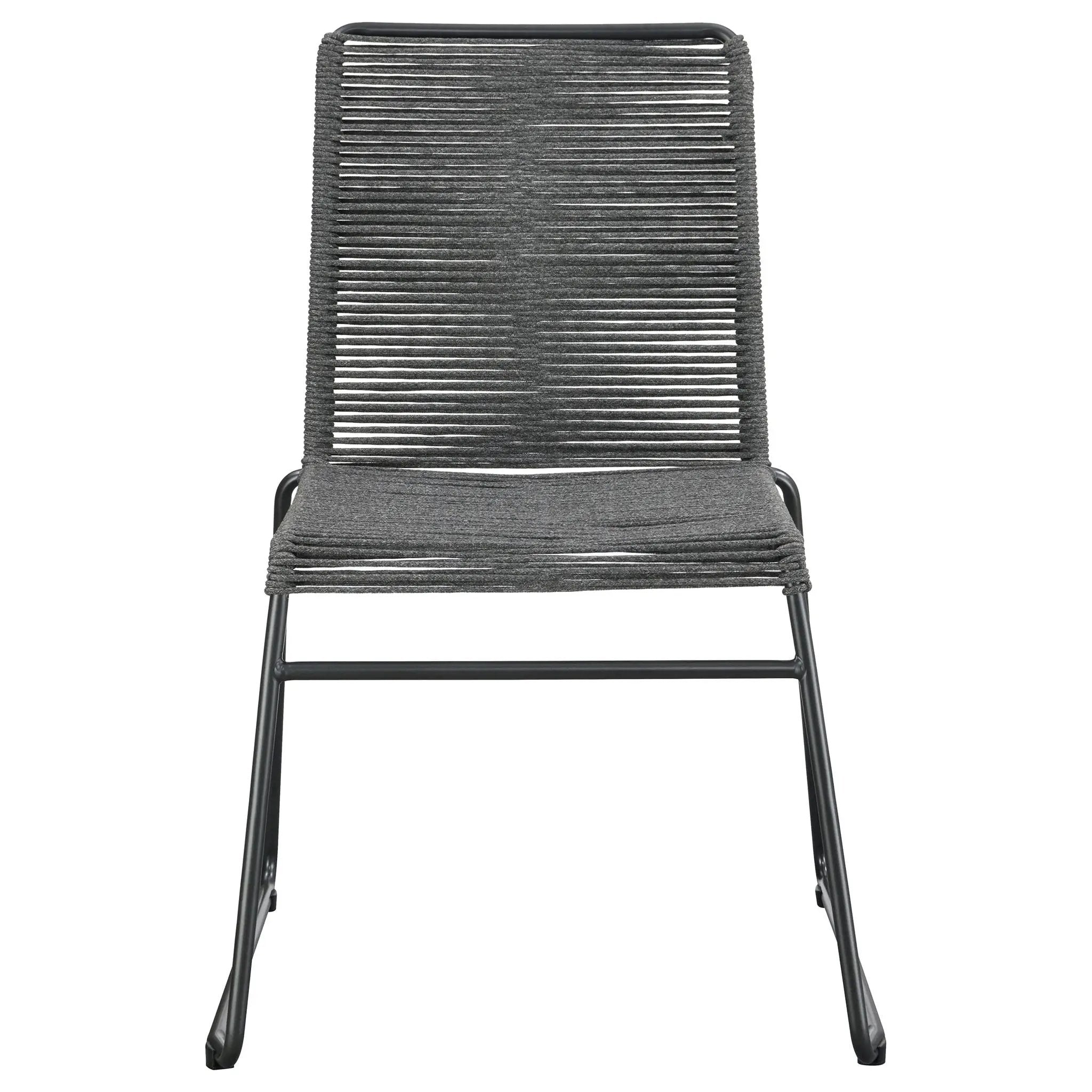 Jerome Woven Rope Stackable Side Chair Charcoal (Set of 2) by Unique Piece Furniture