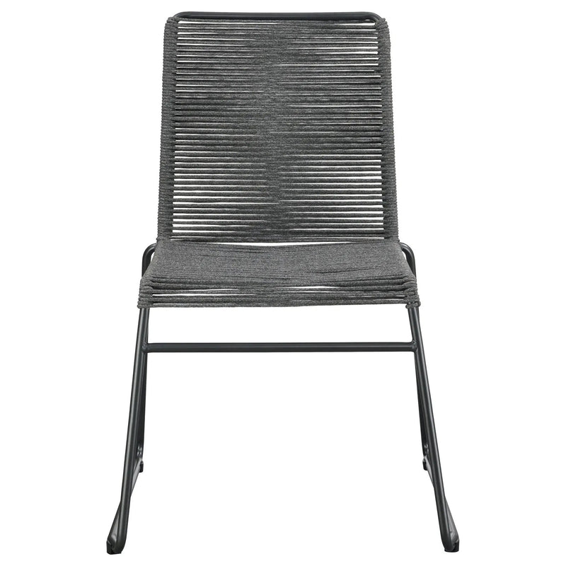 Jerome Woven Rope Stackable Side Chair Charcoal (Set of 2) by Unique Piece Furniture