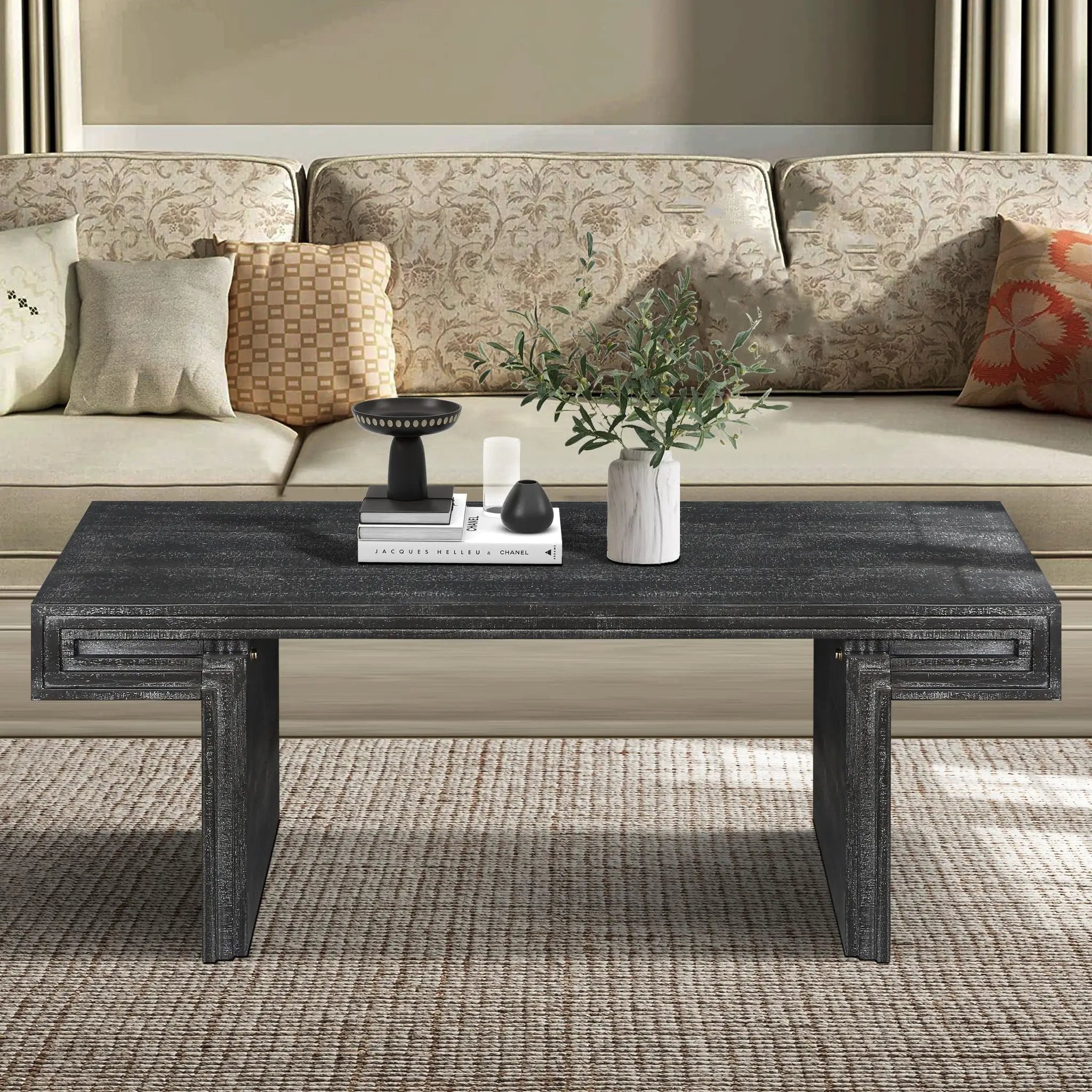 American Vintage Industrial Coffee Table, Double Tier Design by Unique Piece Furniture