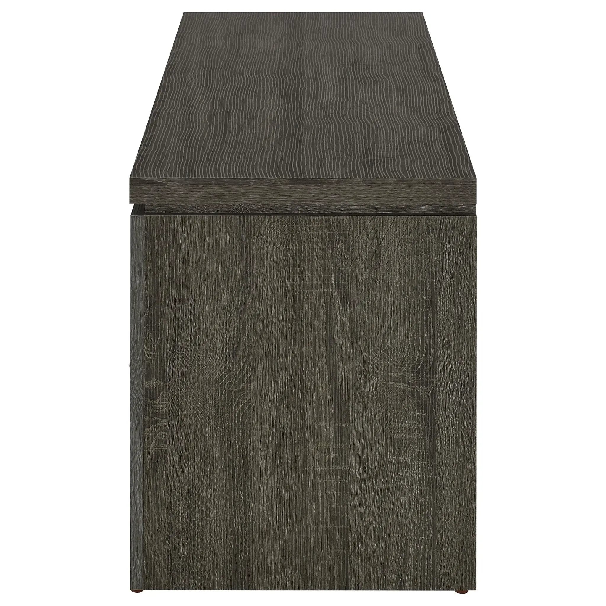 Elkton 2-drawer Engineered Wood 59-inch TV Stand Weathered Grey by Unique Piece Furniture