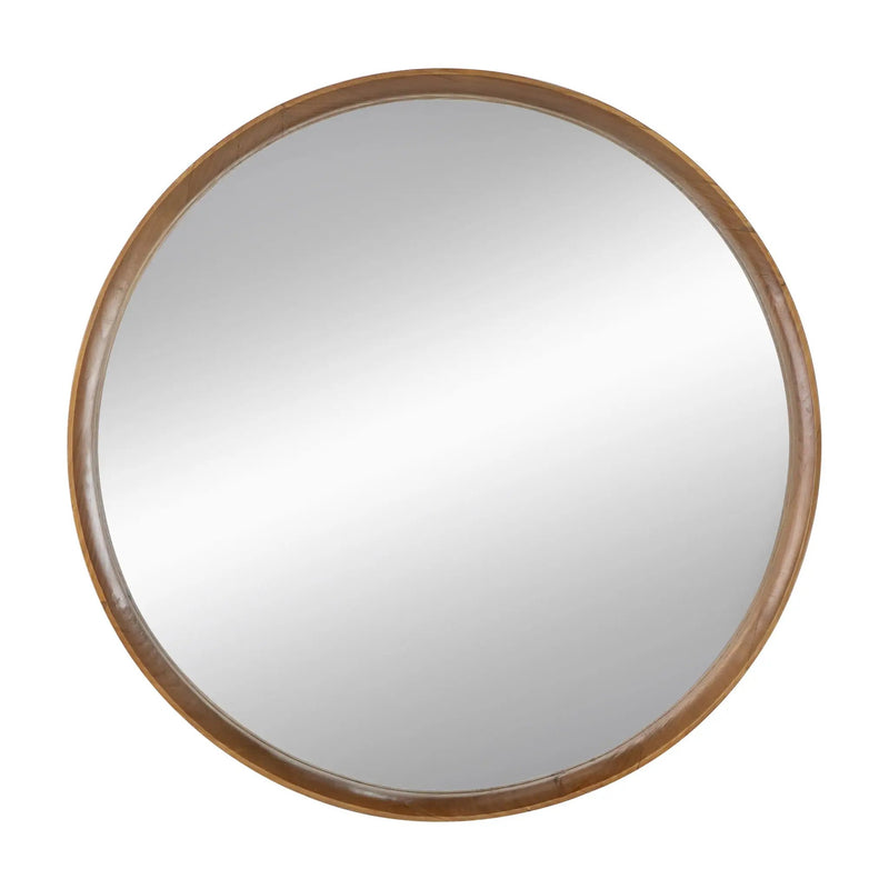 Round Wood Mirror, Wall Mounted Mirror Home Decor For Bathroom Living Room by Unique Piece Furniture
