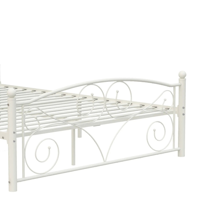 Unique Flower Sturdy System Metal Bed Frame With Headboard And Footboard