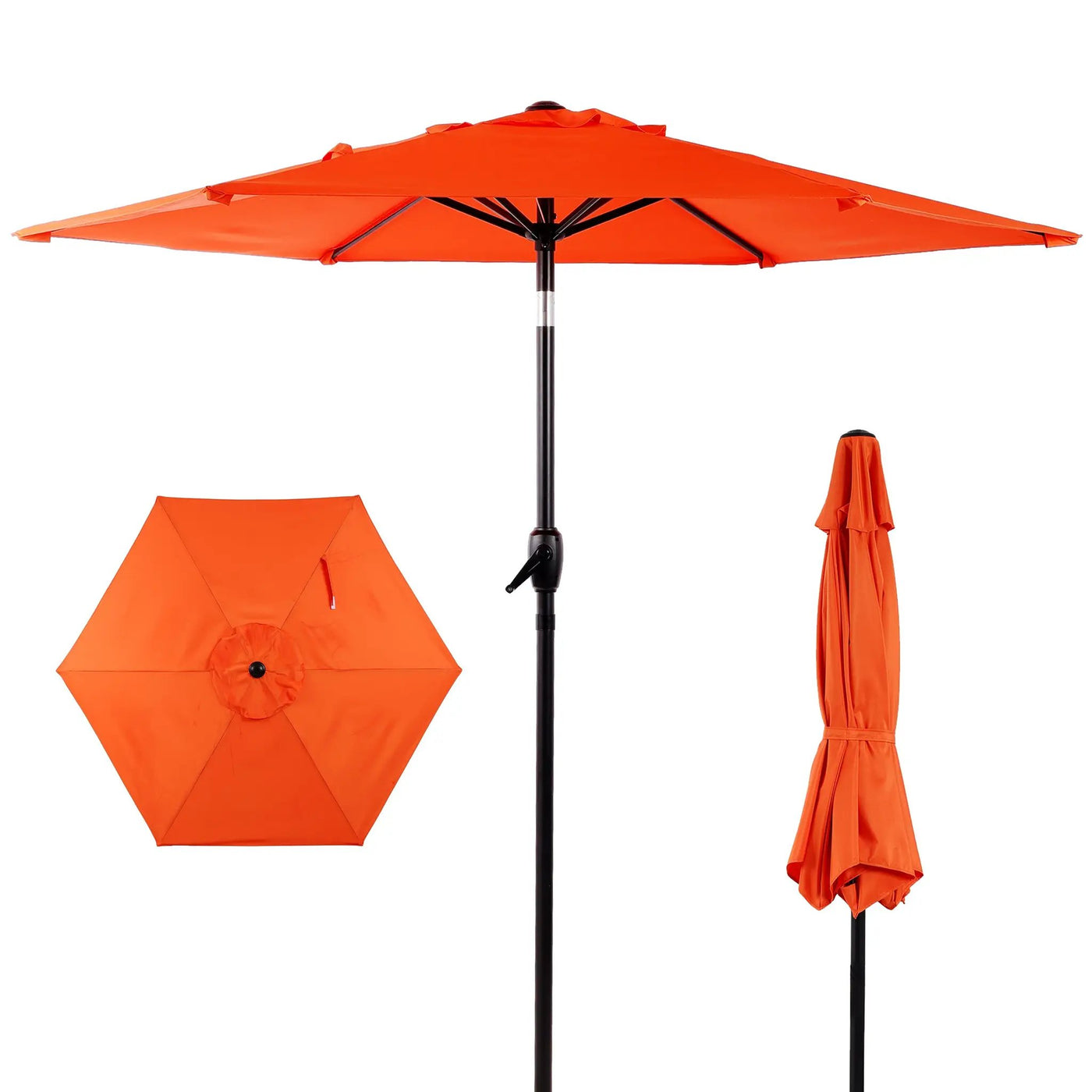 10FT Patio Umbrella with Push Button Tilt and Crank Mechanism by HouseOfZazla