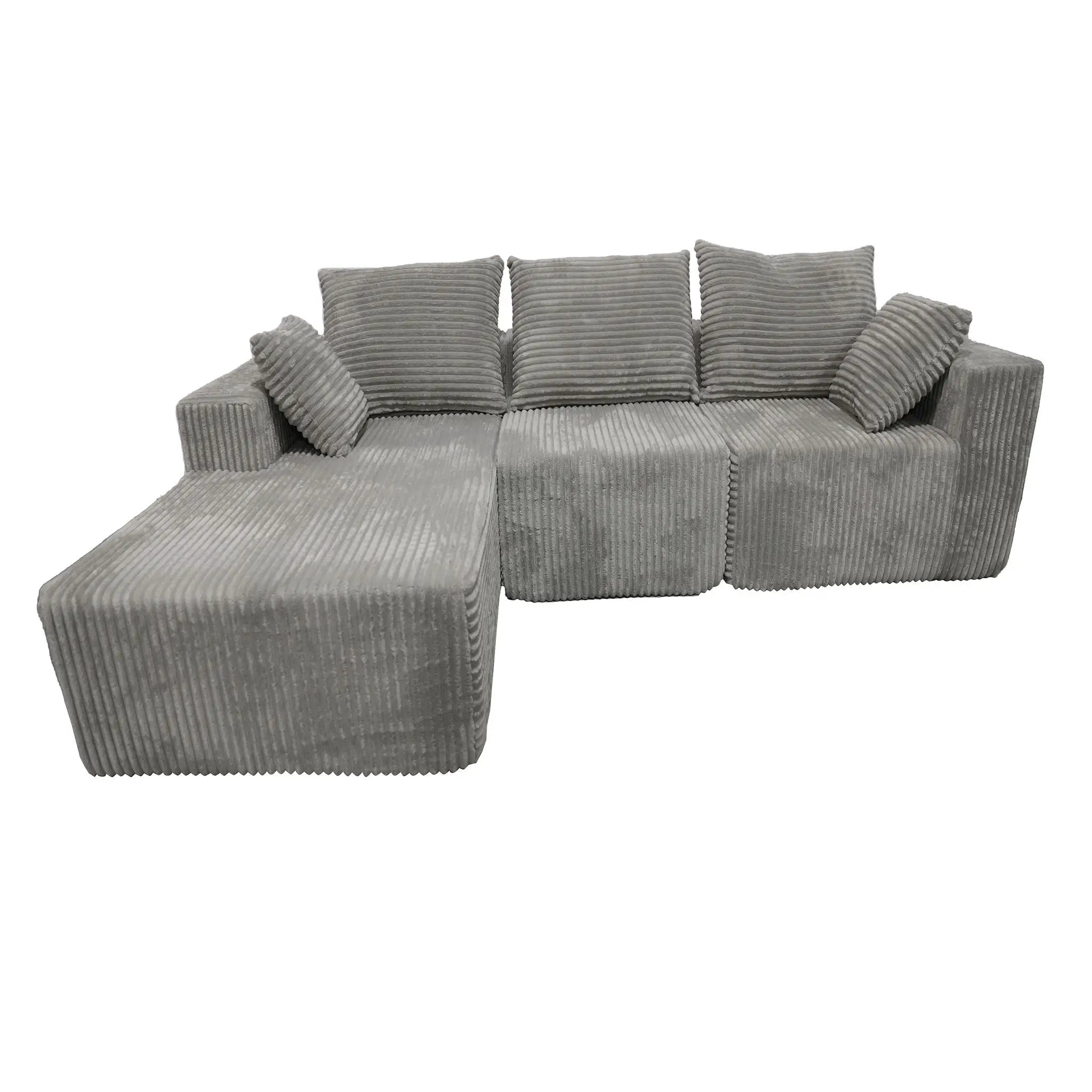 Corner Combination Sofa Sectional Couch With Soft Fabric by HouseOfZazla
