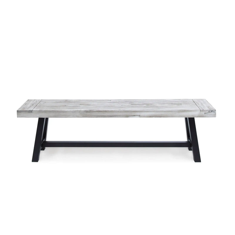Tranquilizer Outdoor Acacia Wood Bench With Slat Panel Design by HouseOfZazla
