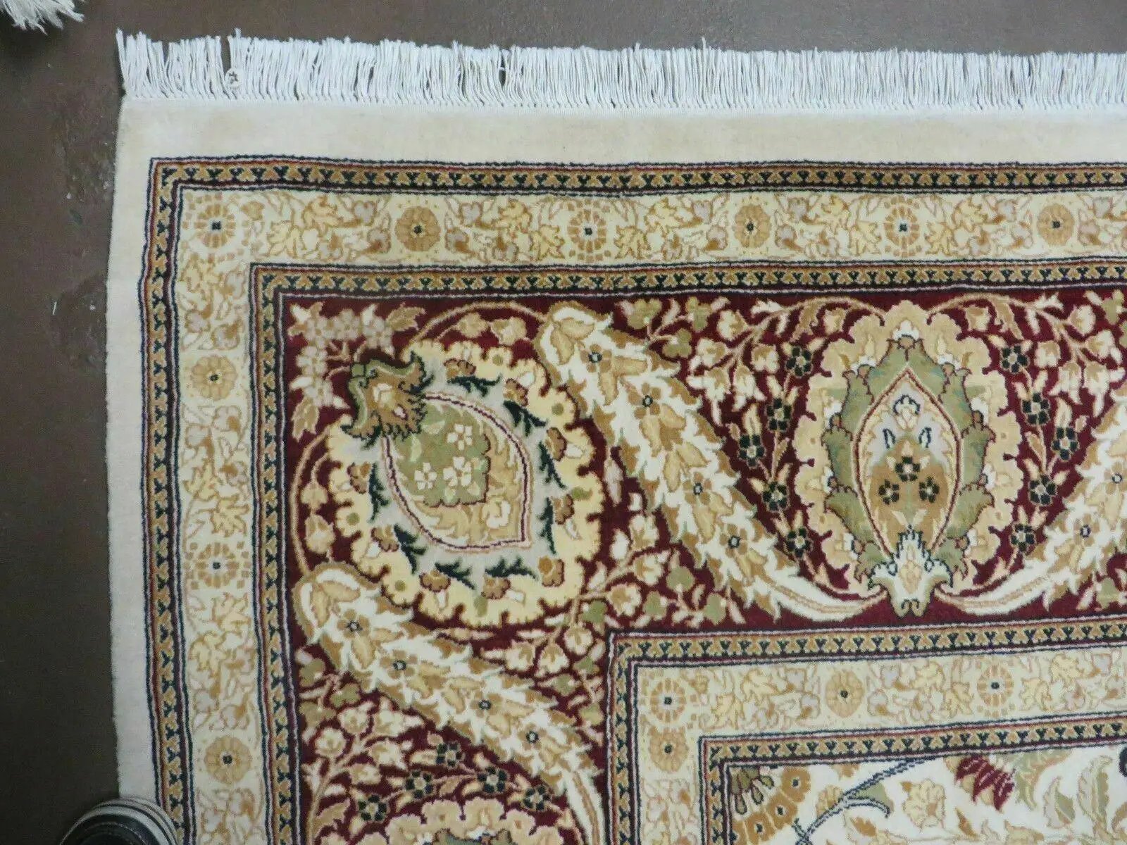 9' X 12' Vintage Handmade Wool Rug Pakistani Floral Design Nice Vegetable Dye by Jewel Rugs
