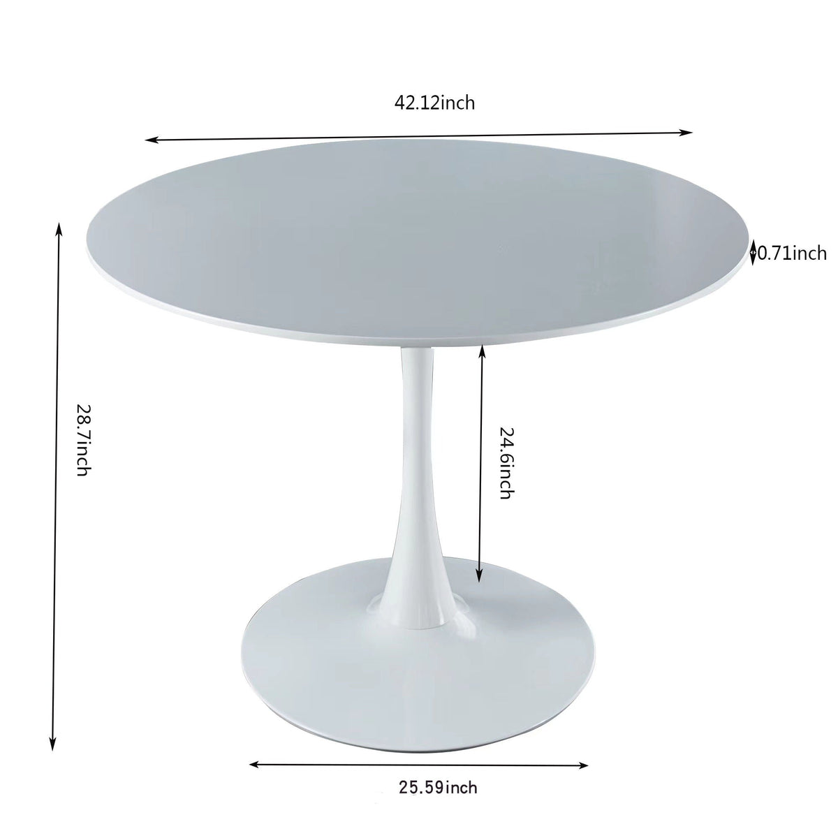 Tulip Special Dining Table with Round Top - White or Black, photo 6 of 12