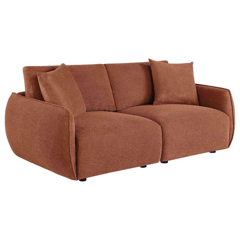 Elysia Chenille Upholstered Modular Lounge Loveseat Coral by Unique Piece Furniture