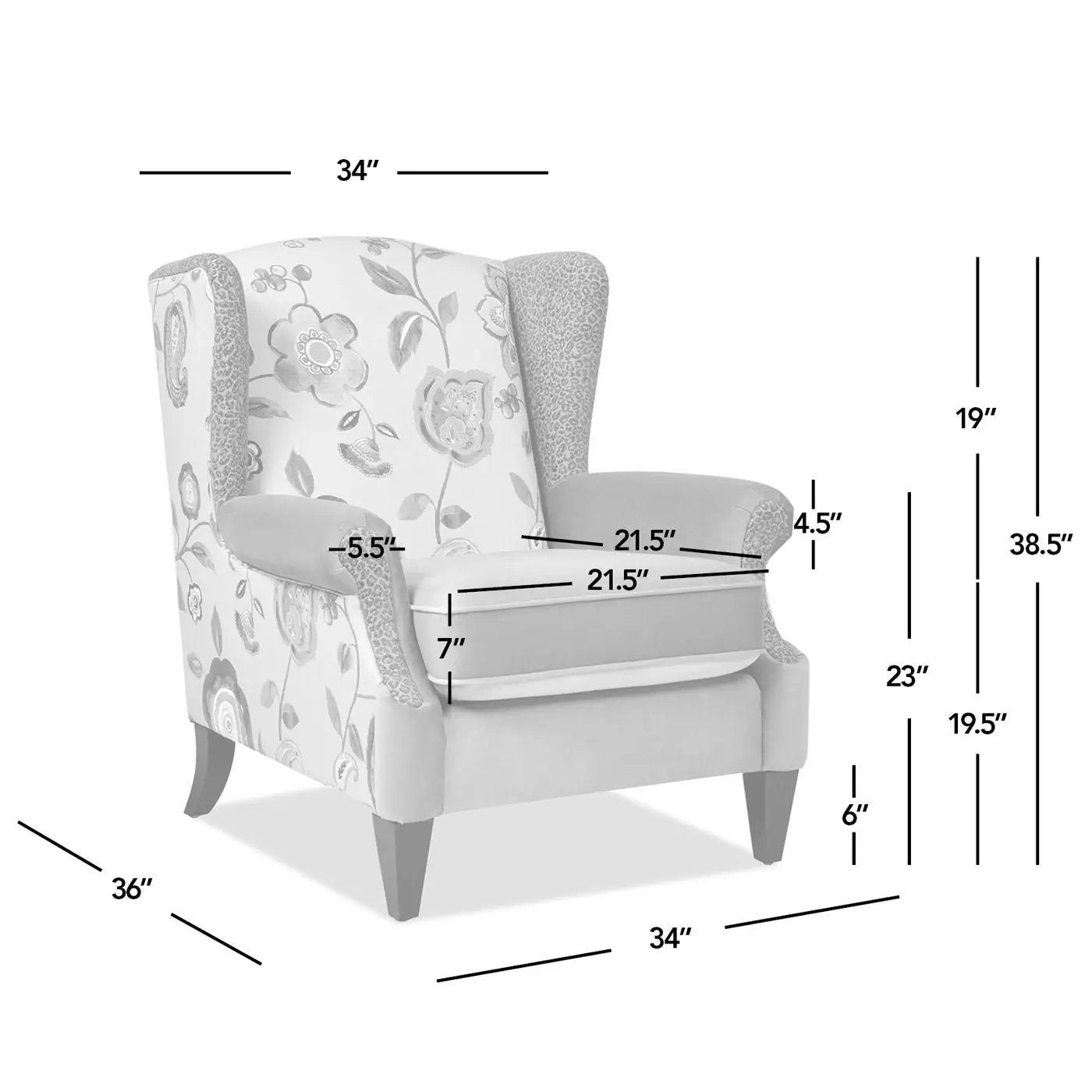 Anya - Boho Chic Wingback Accent Arm Chair by HouseOfZazla