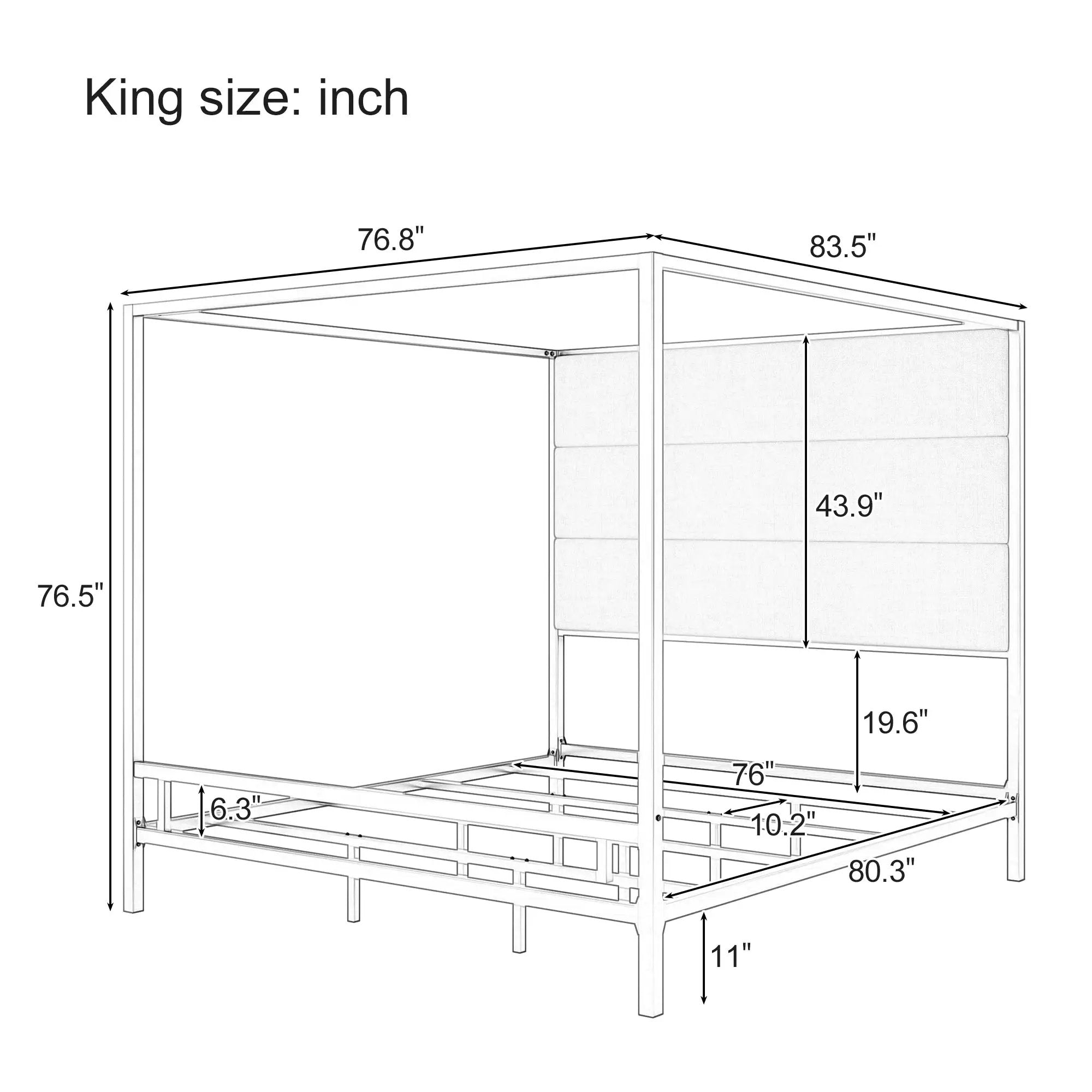 Modern Gold Metal Canopy Bed by HouseOfZazla