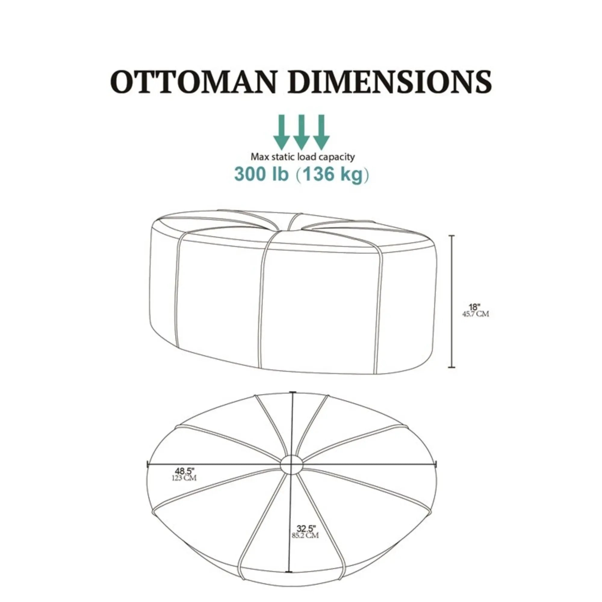 Modern Style Large Cocktail Ottoman by Unique Piece Furniture